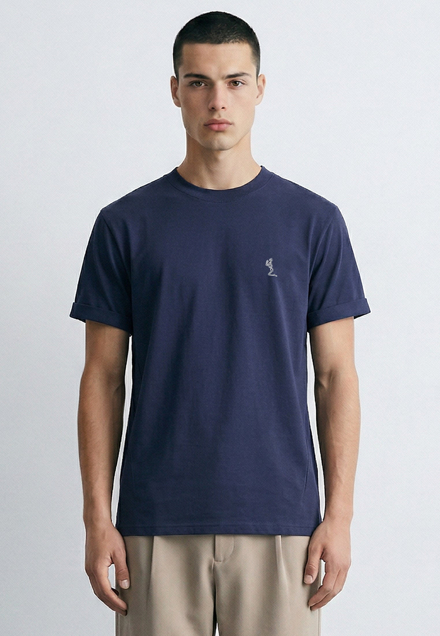 ESSENTIAL ROLLED CUFF T-SHIRT INDIGO