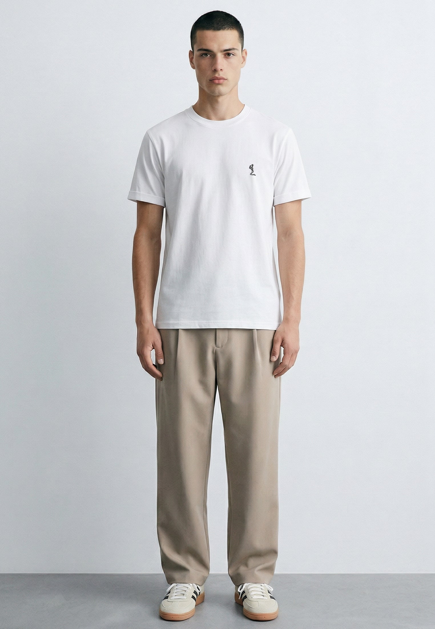 ESSENTIAL ROLLED CUFF T-SHIRT WHITE