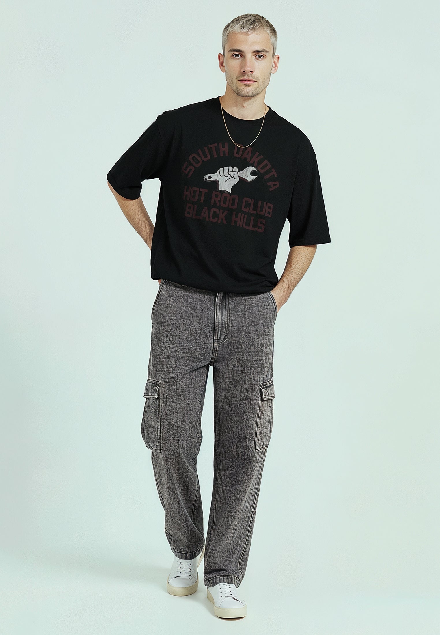 SOUTH DAKOTA CROP T-SHIRT BLACK