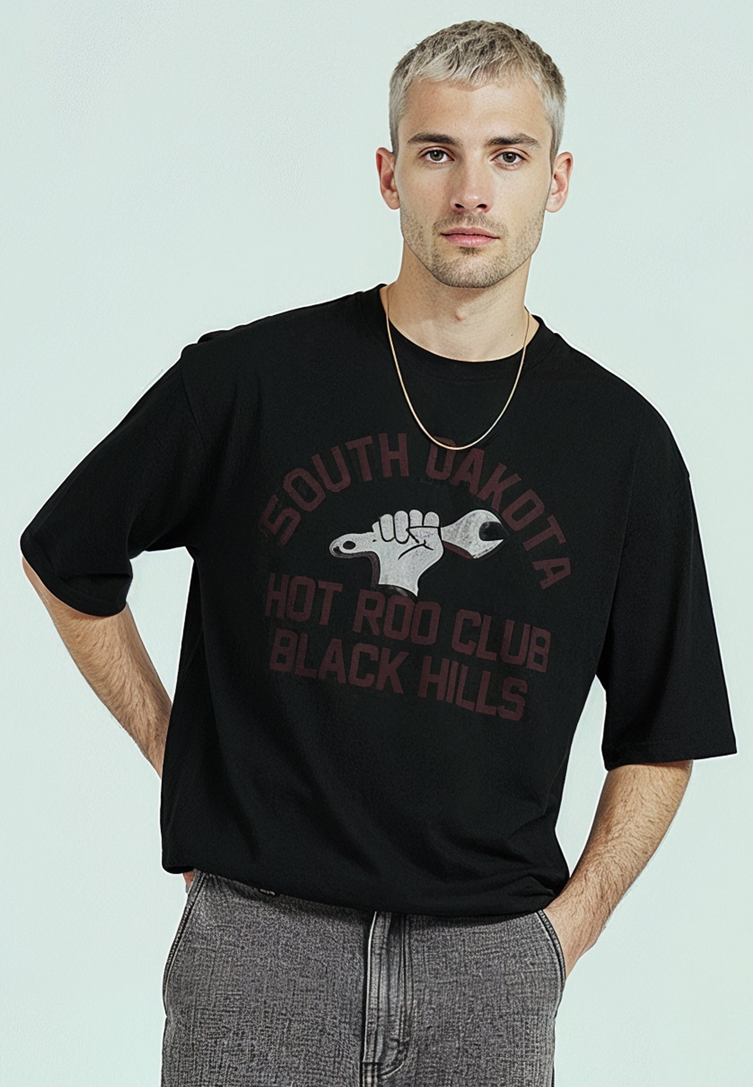 SOUTH DAKOTA CROP T-SHIRT BLACK
