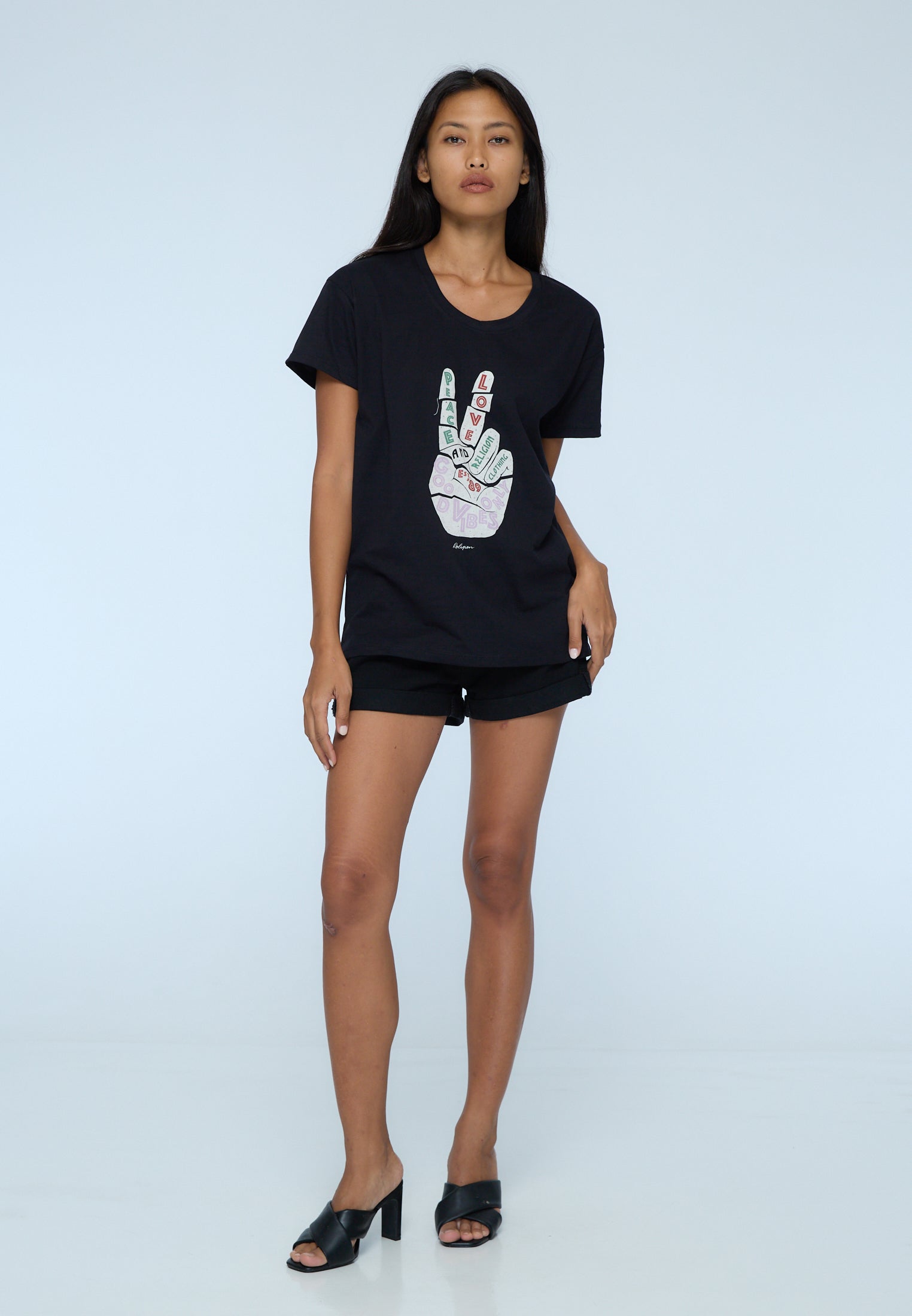 ROCK T-SHIRT PEACE BLACK