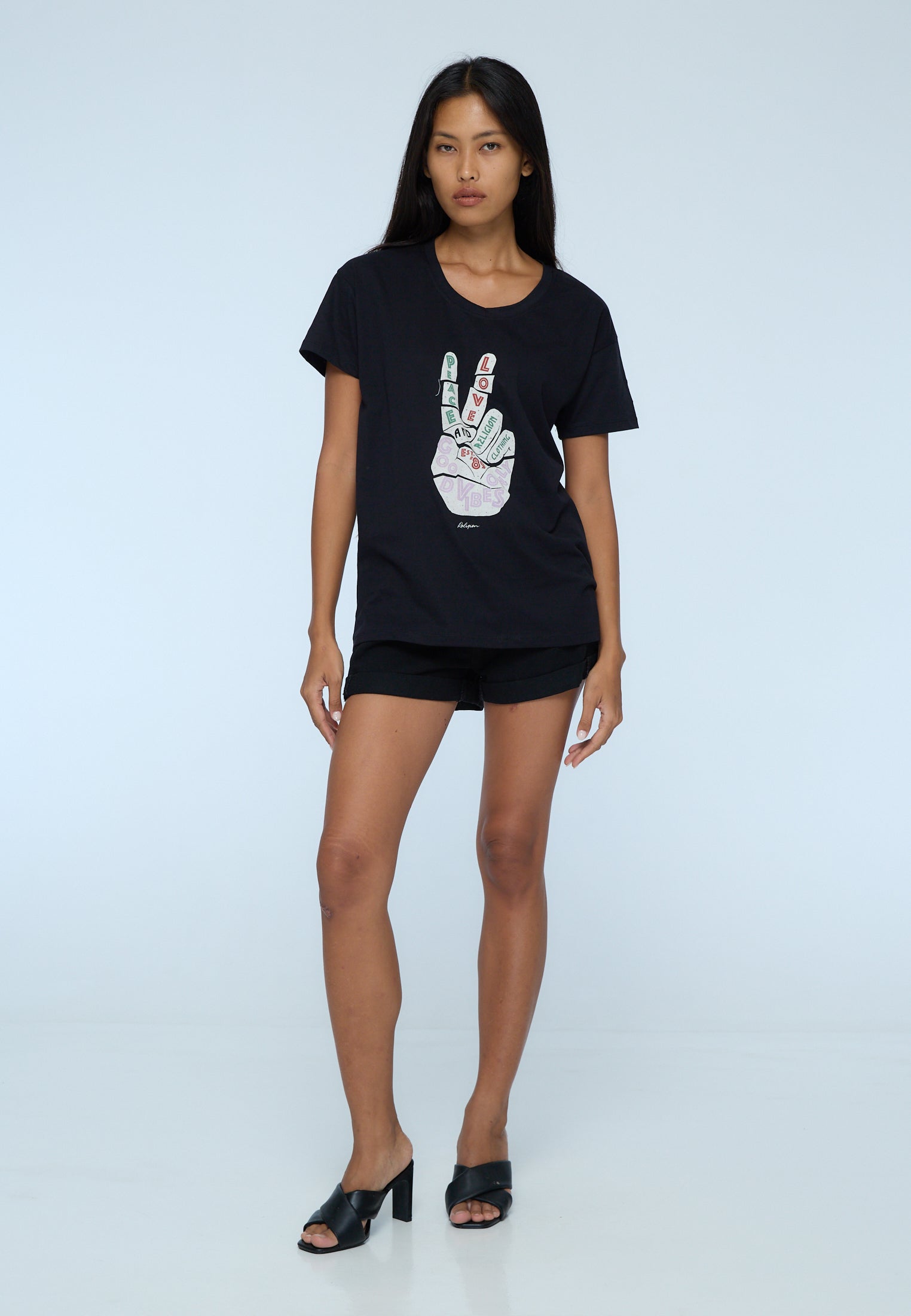 ROCK T-SHIRT PEACE BLACK