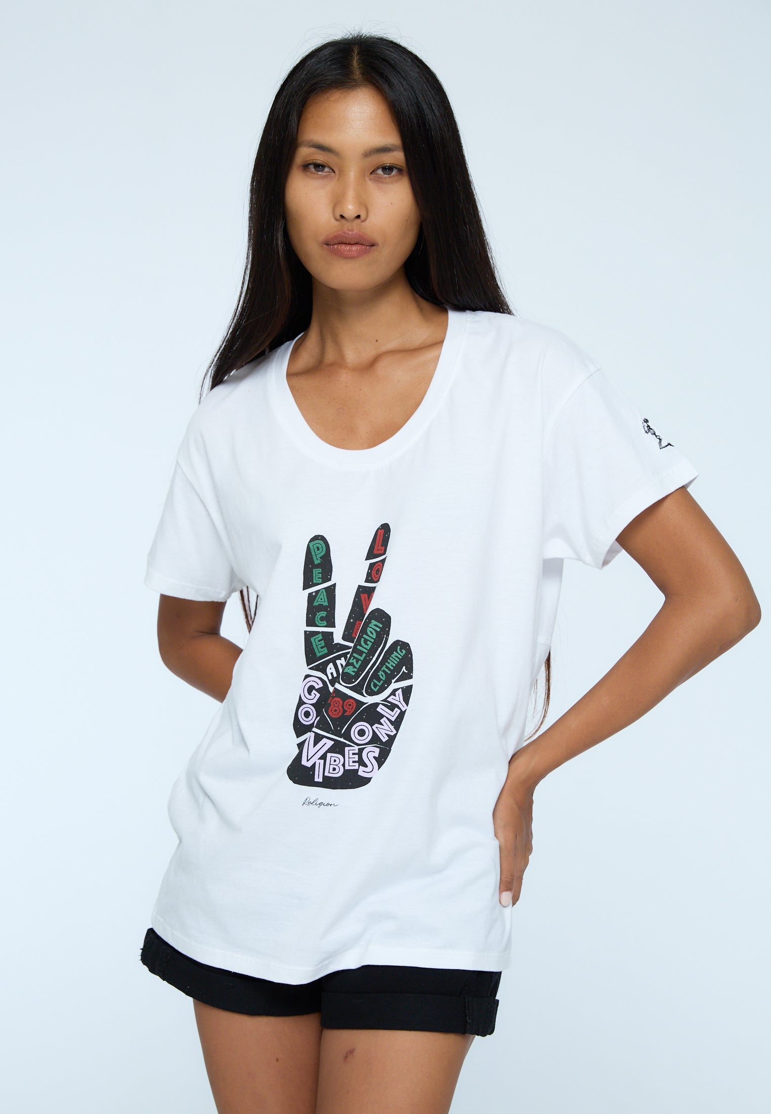 ROCK T-SHIRT PEACE WHITE
