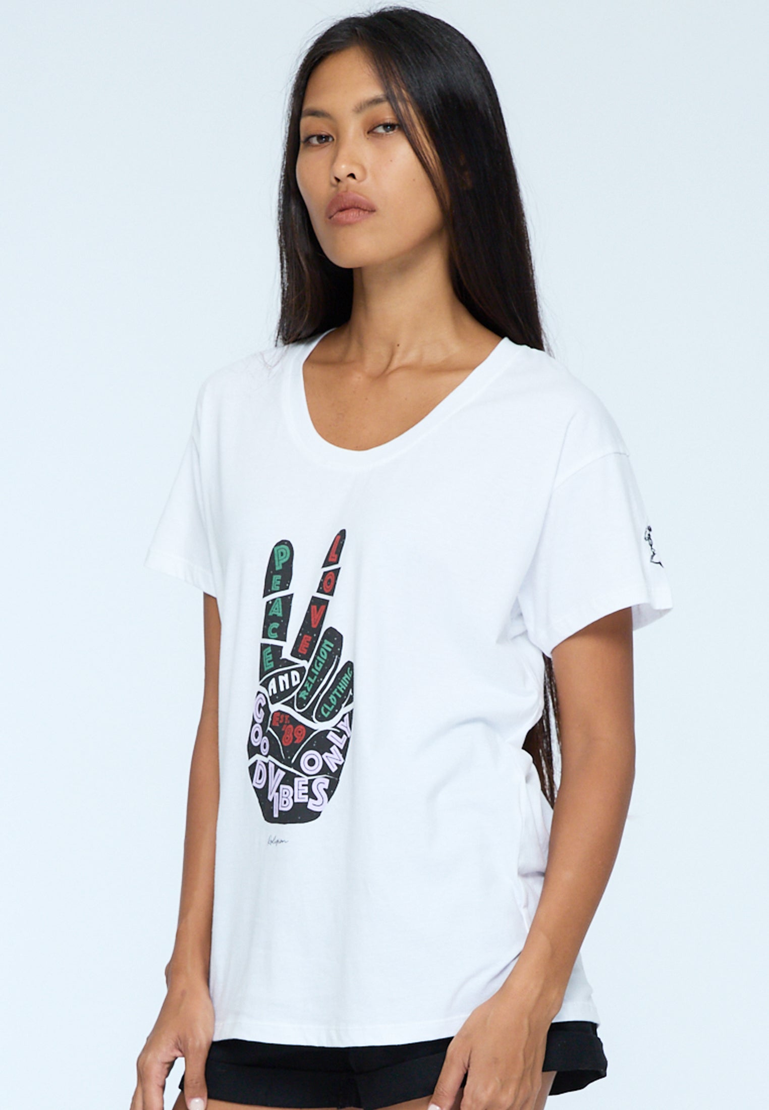 ROCK T-SHIRT PEACE WHITE
