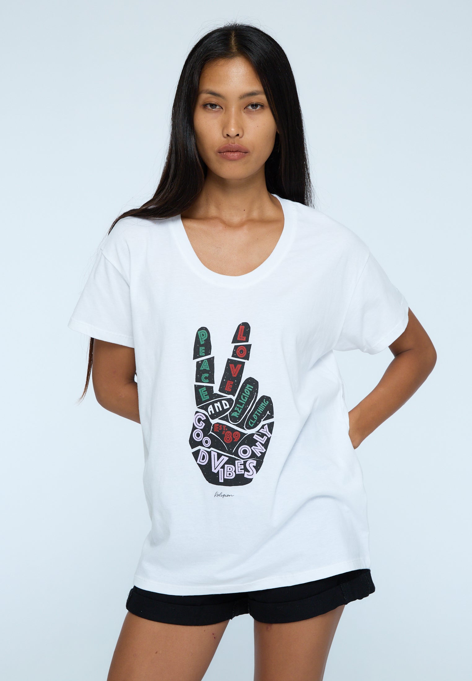 ROCK T-SHIRT PEACE WHITE