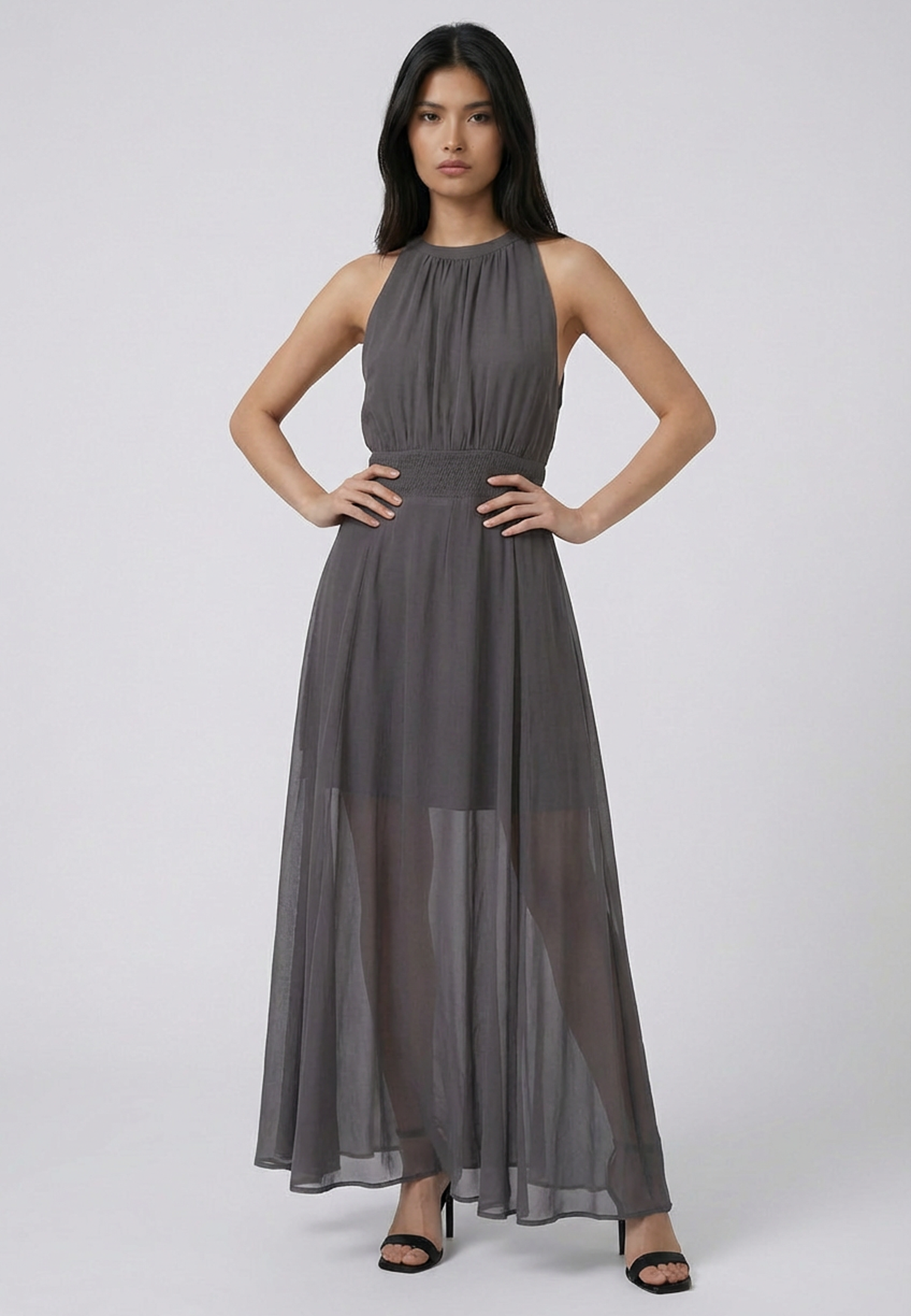 SIGN MAXI DRESS GUN METAL