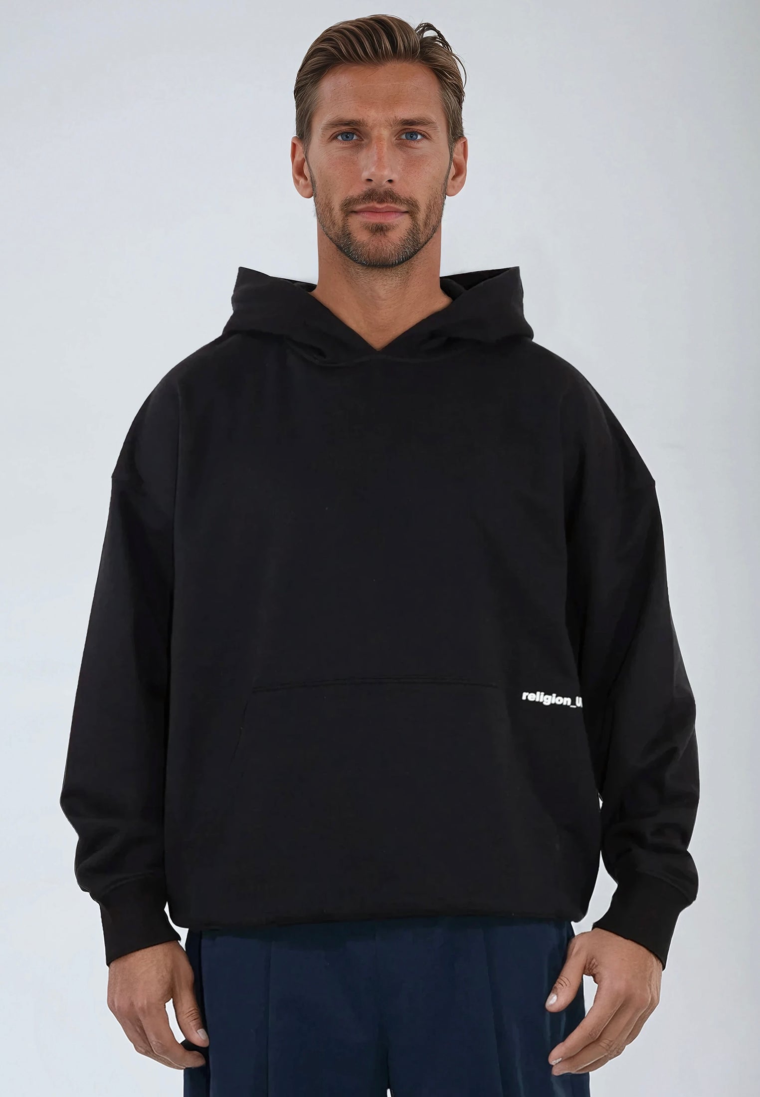 RELIGION UK RELAXED HOODIE BLACK