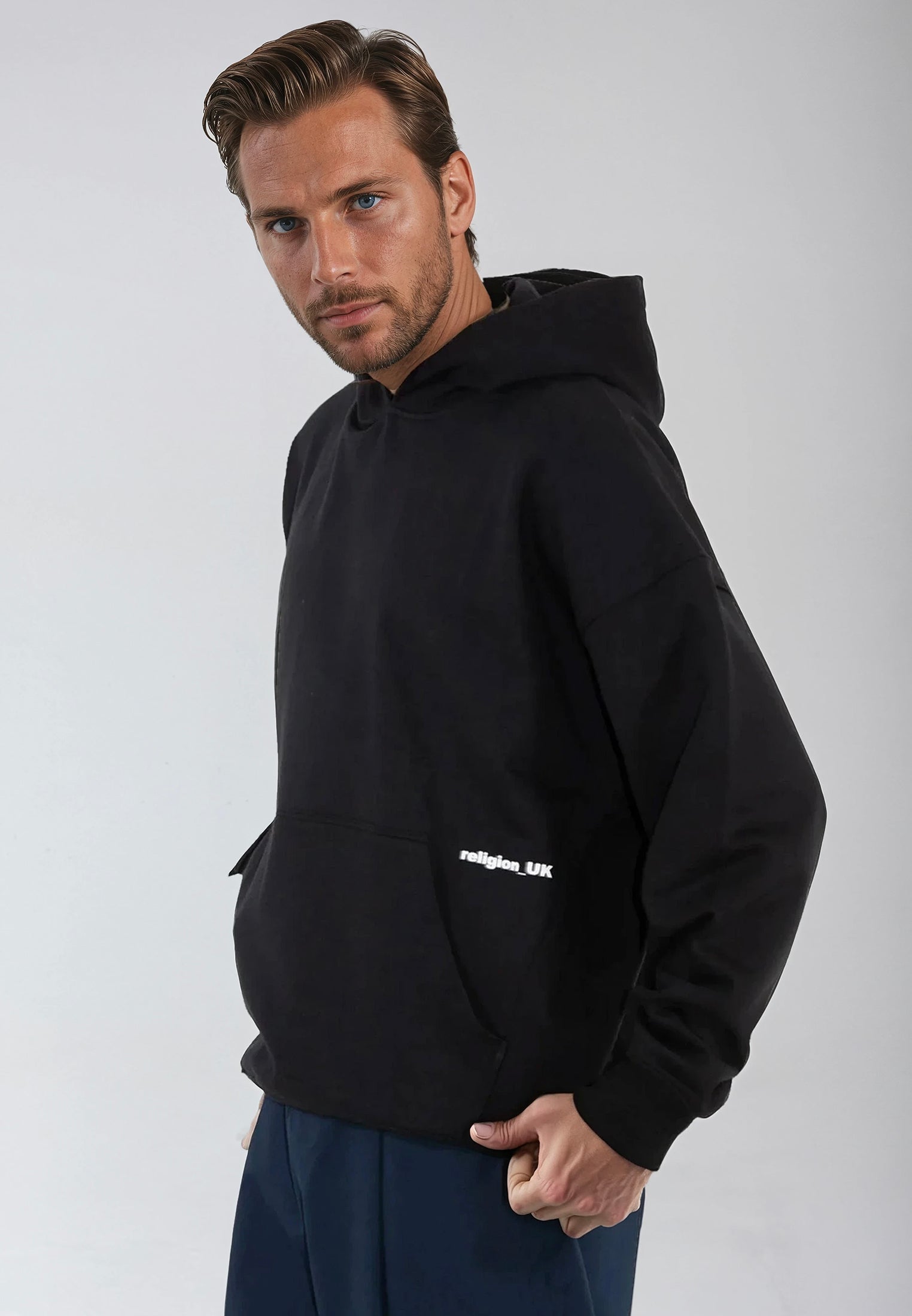 RELIGION UK RELAXED HOODIE BLACK