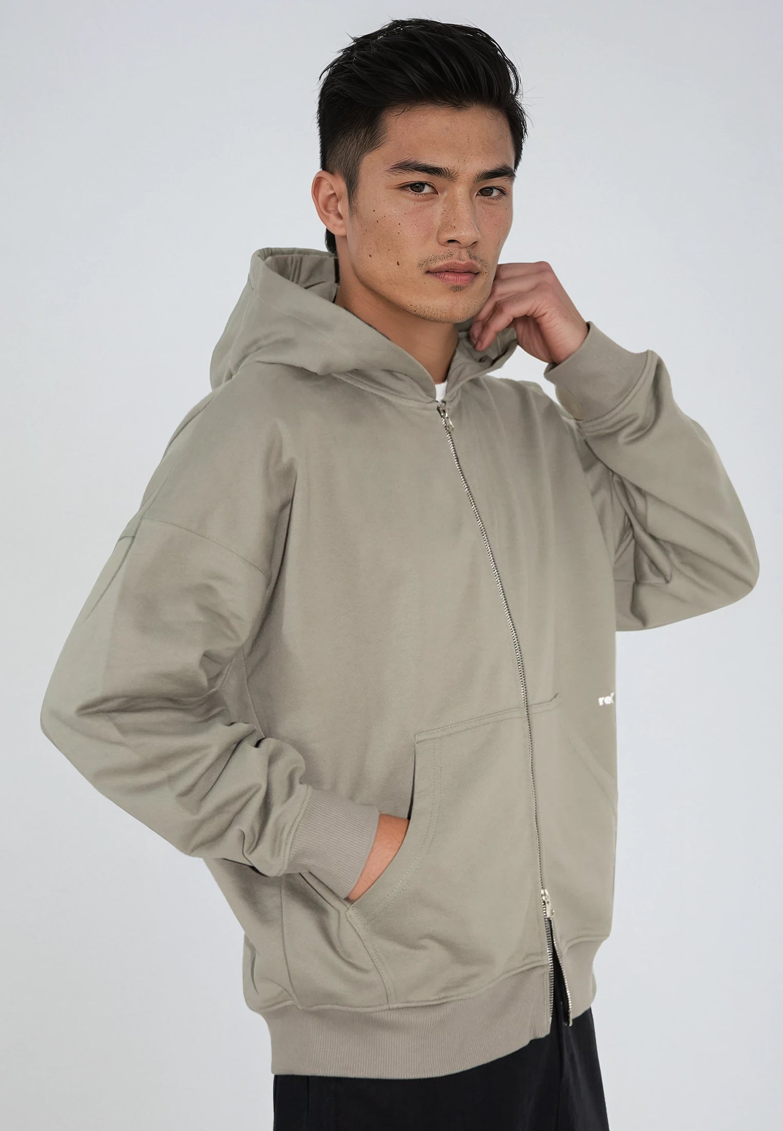RELIGION UK ZIP UP HOODIE KHAKI