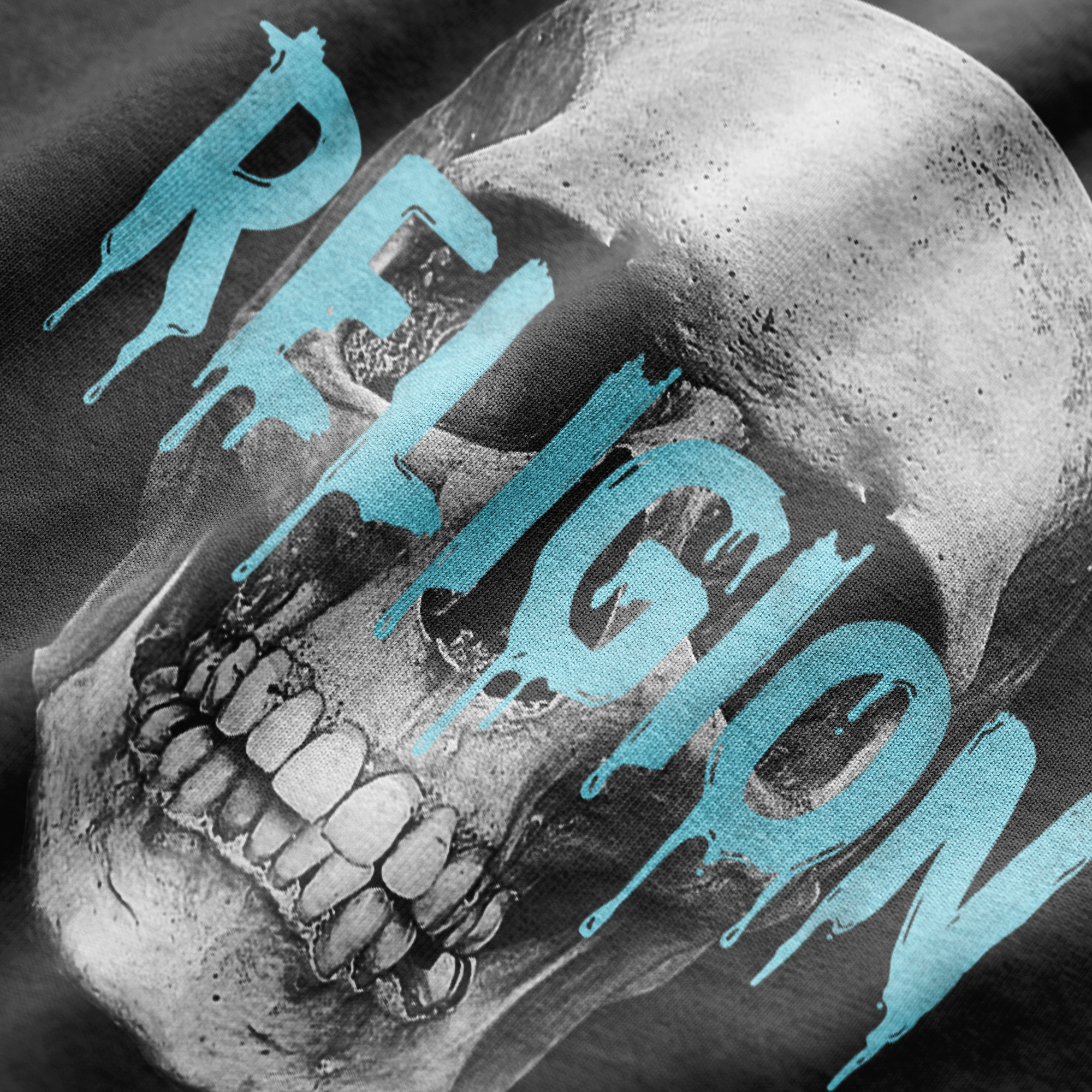 RELIGION SKULL T-SHIRT BLACK