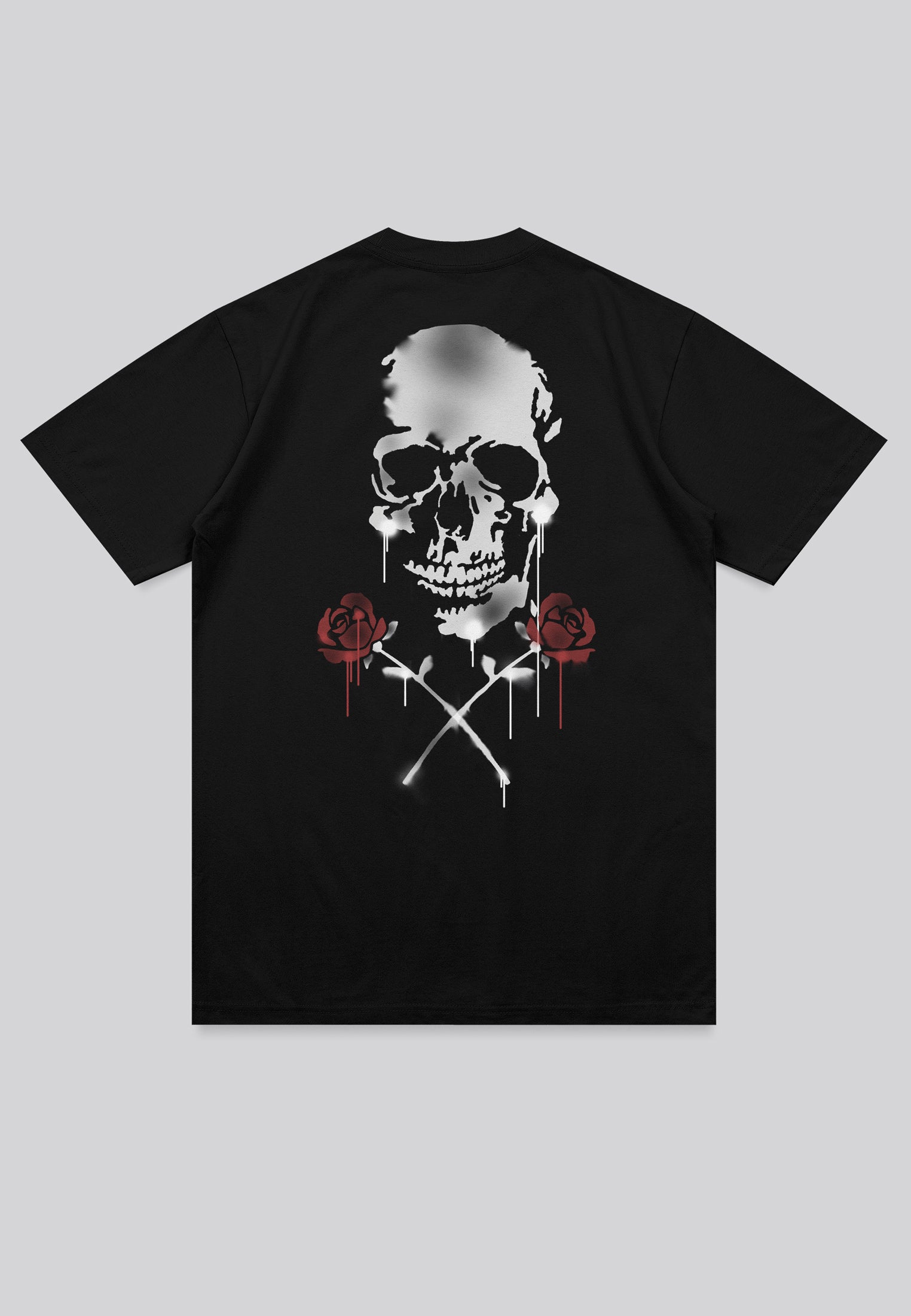 SKULL STENCIL T-SHIRT WASHED BLACK