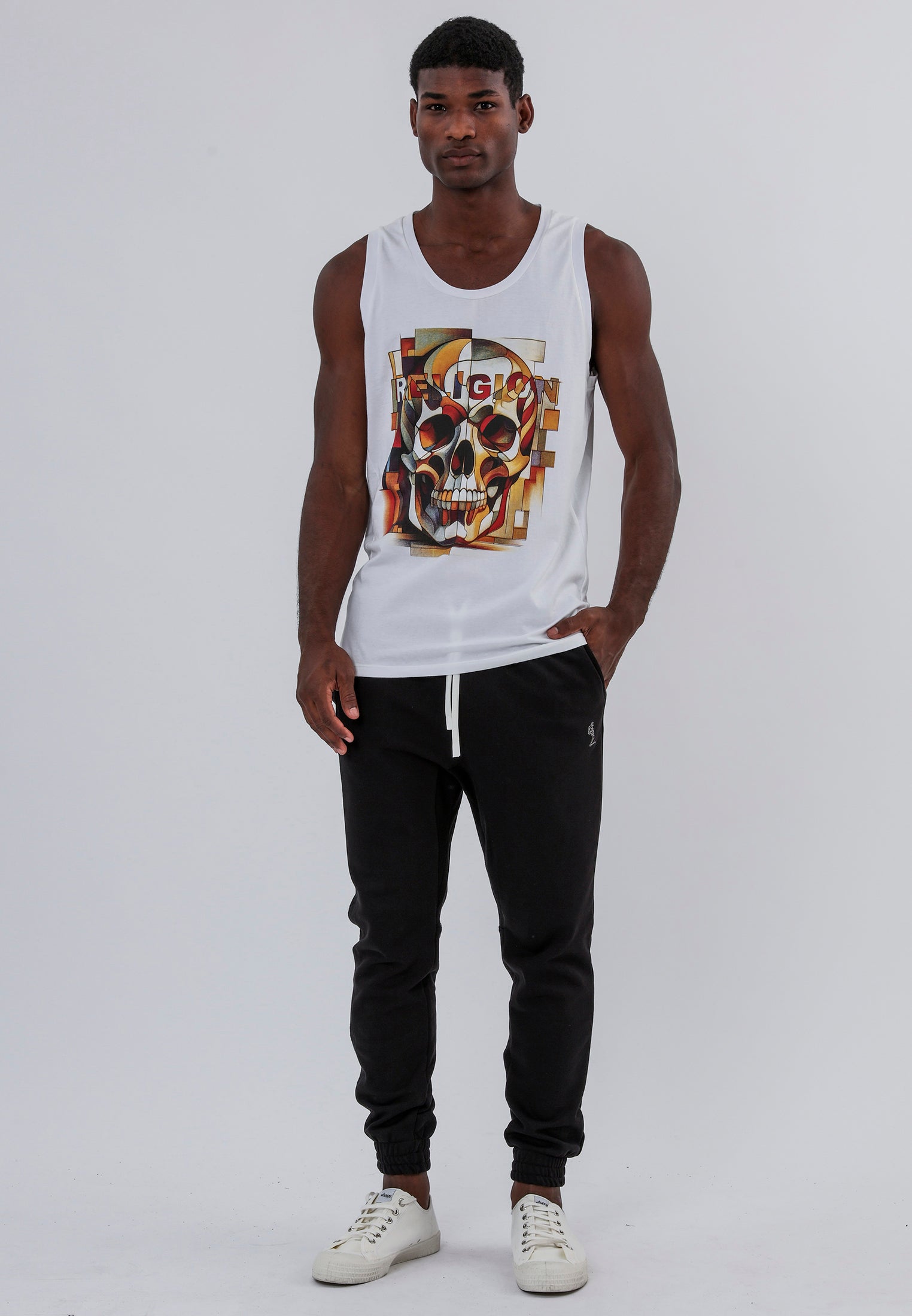 ABSTRACT VEST WHITE