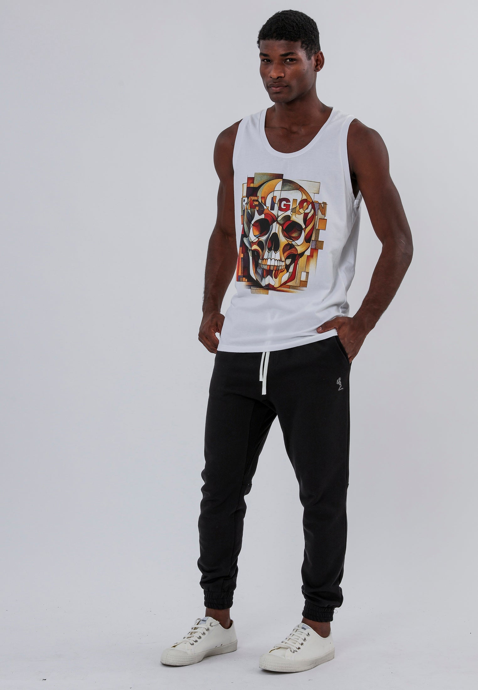 ABSTRACT VEST WHITE