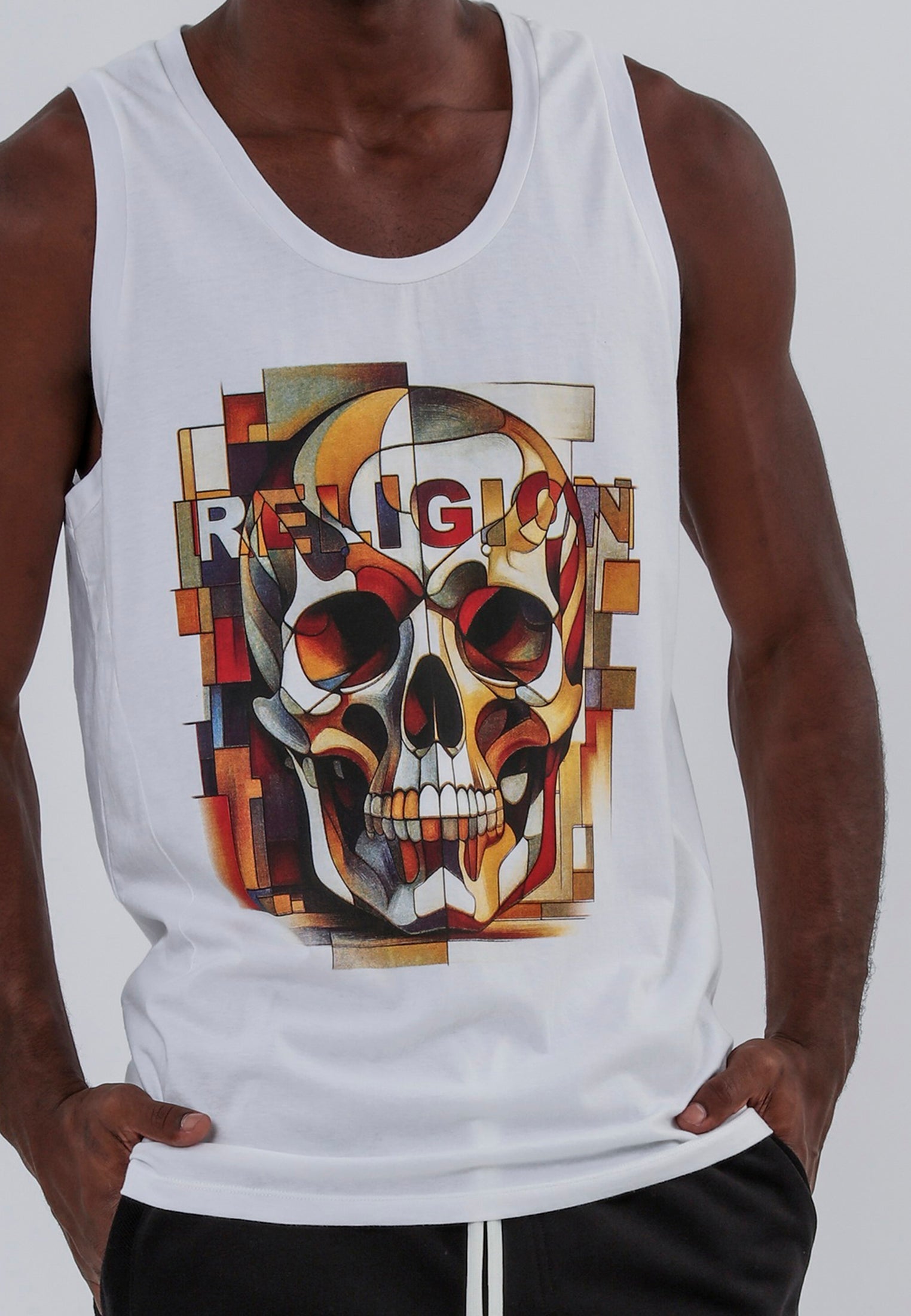 ABSTRACT VEST WHITE