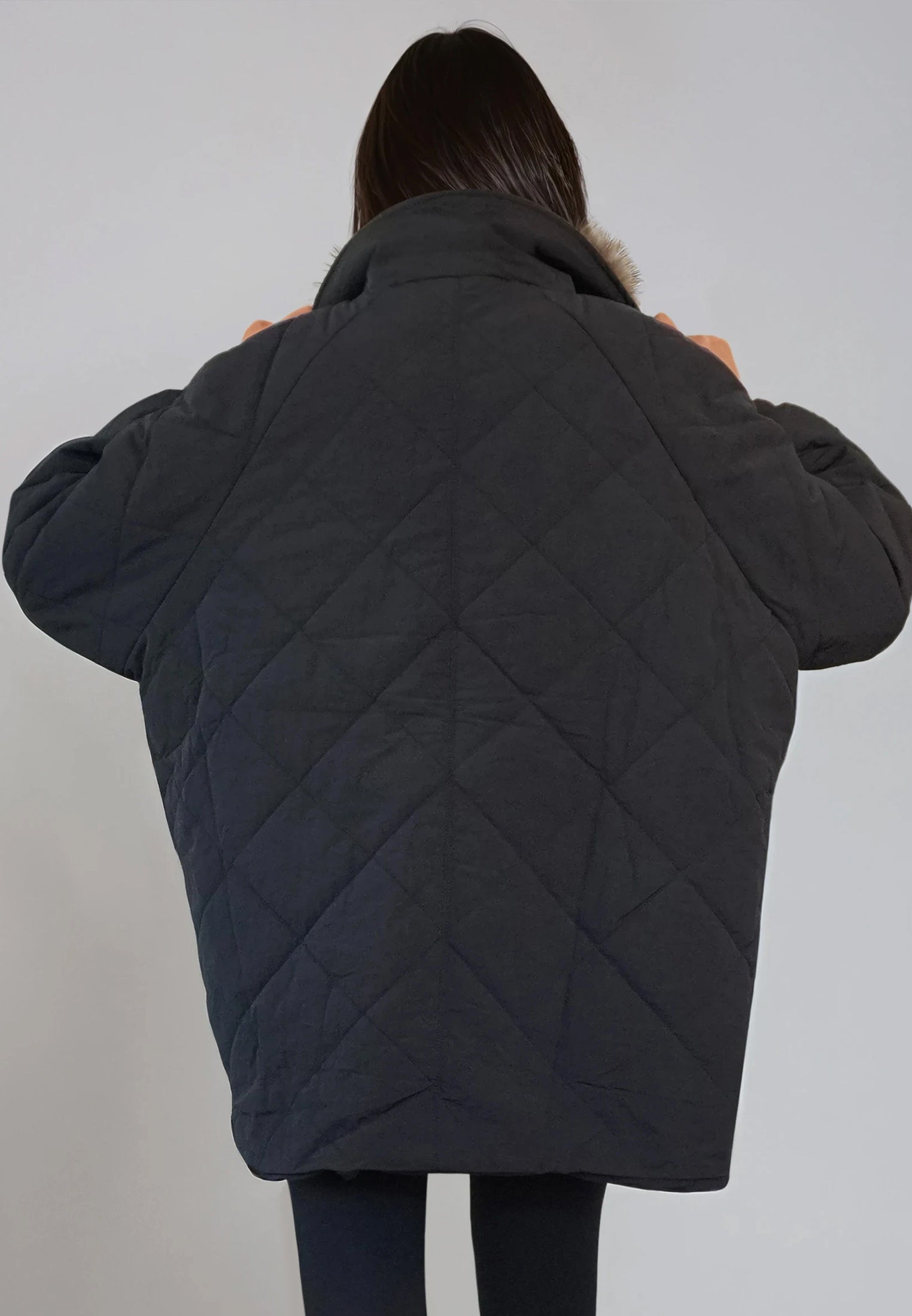 LORNA COAT BLACK & BROWN