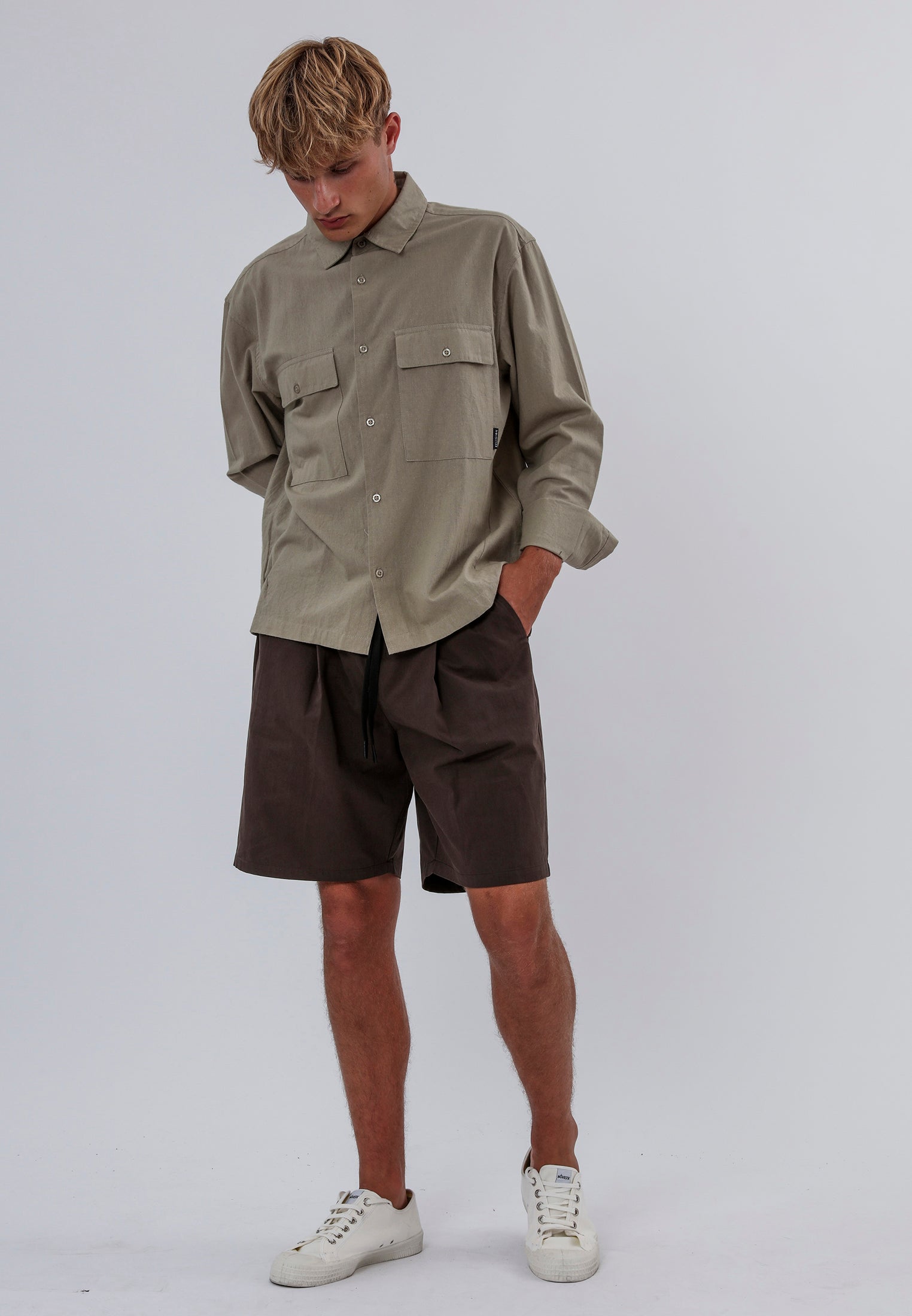 TWO POCKET RELAXED LS SHIRT LIGHT KHAKI