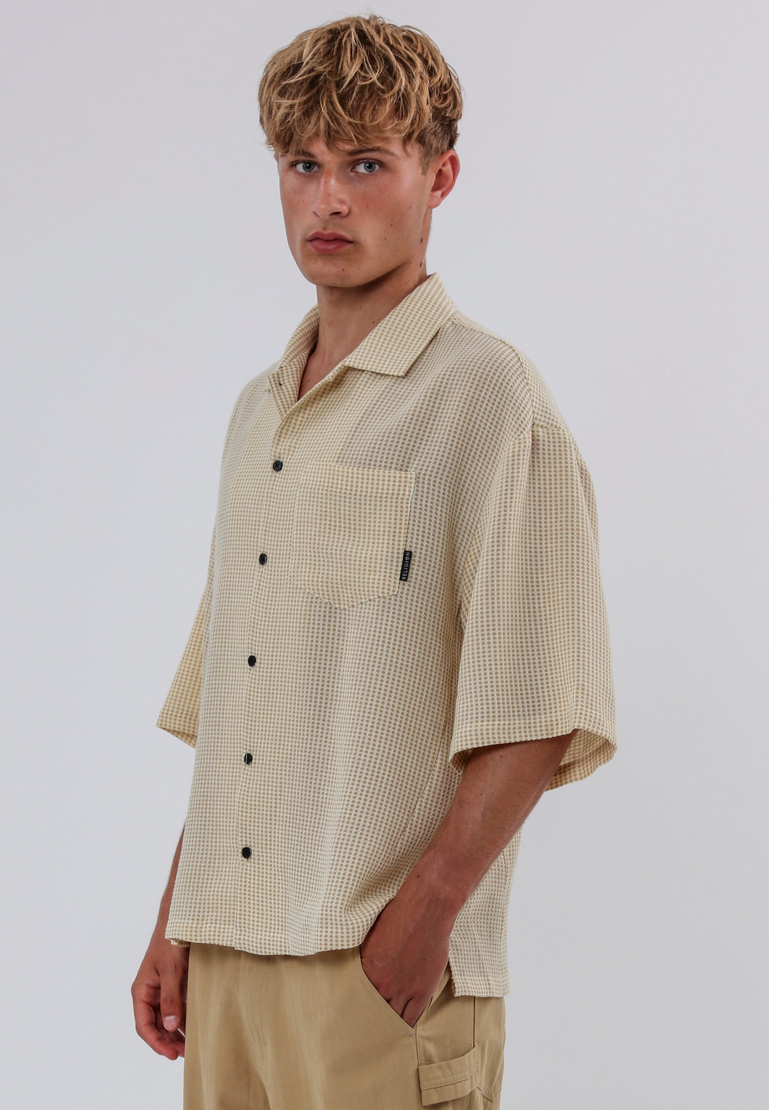 BRAILLE SHIRT OFF WHITE & SOFT KHAKI
