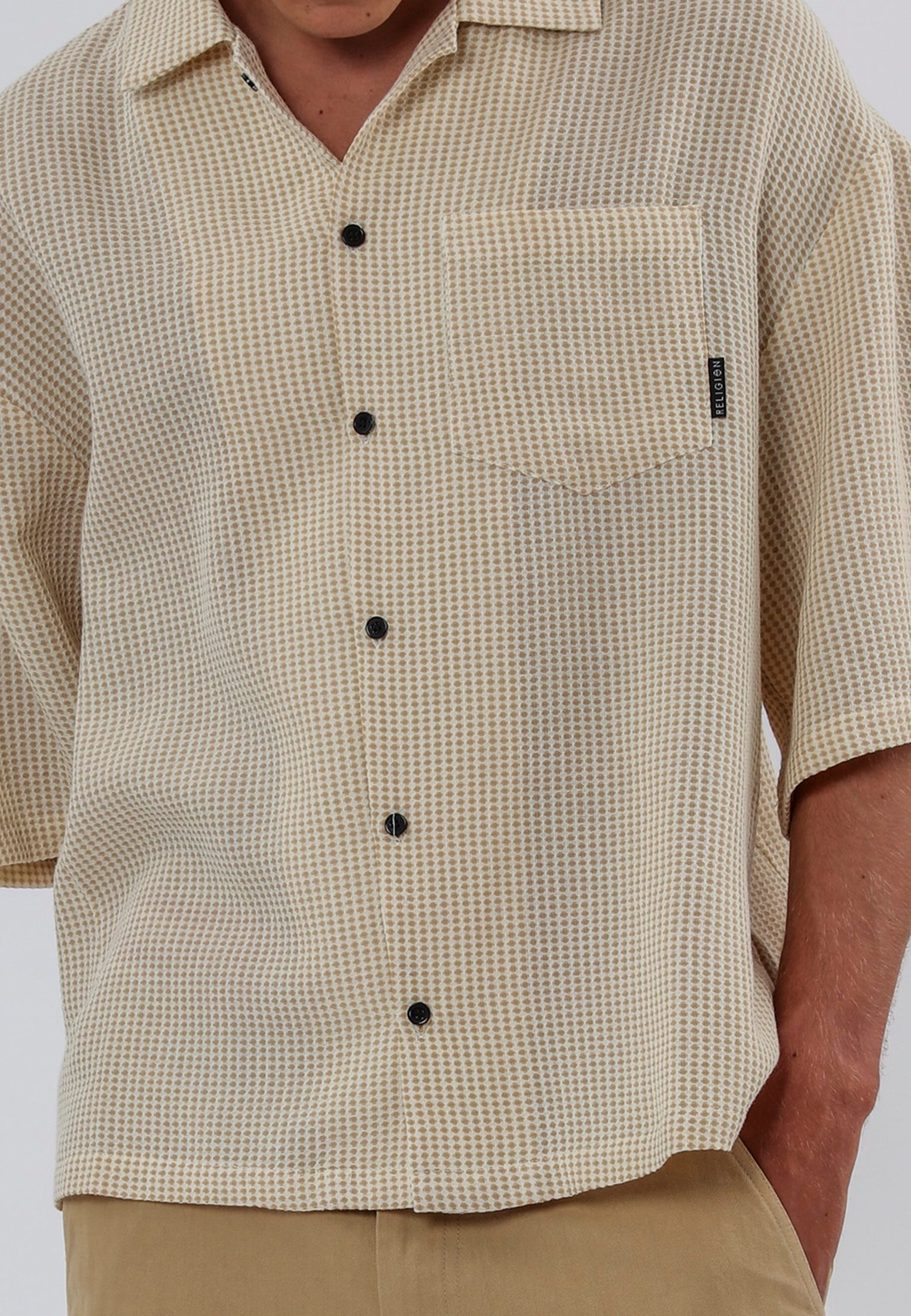 BRAILLE SHIRT OFF WHITE & SOFT KHAKI