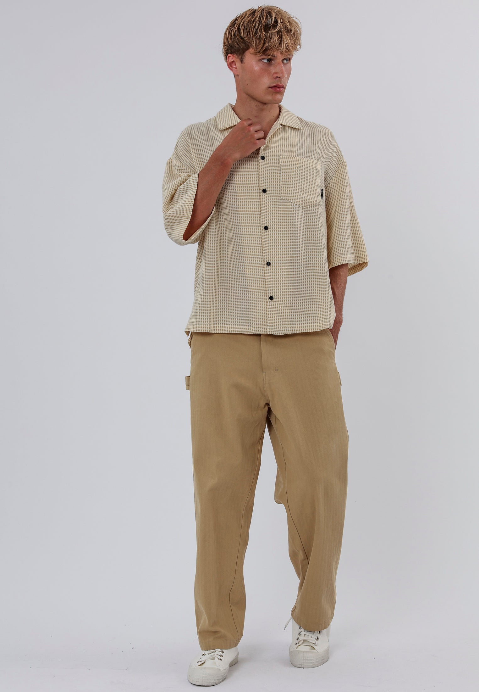BRAILLE SHIRT OFF WHITE & SOFT KHAKI