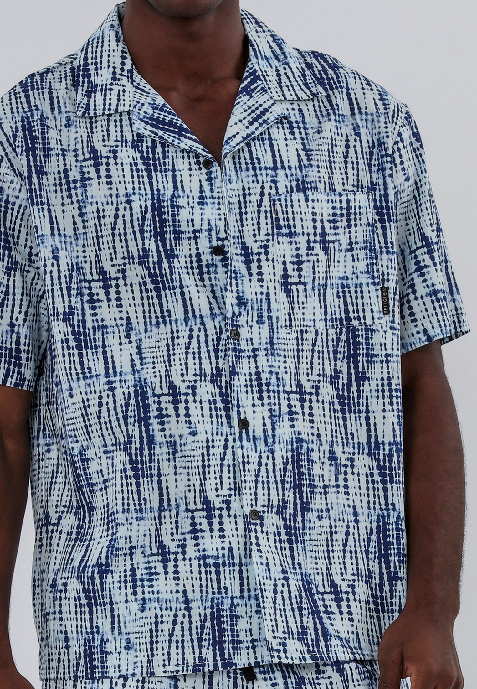 DRIP DYE SHIRT WHITE & BLUE