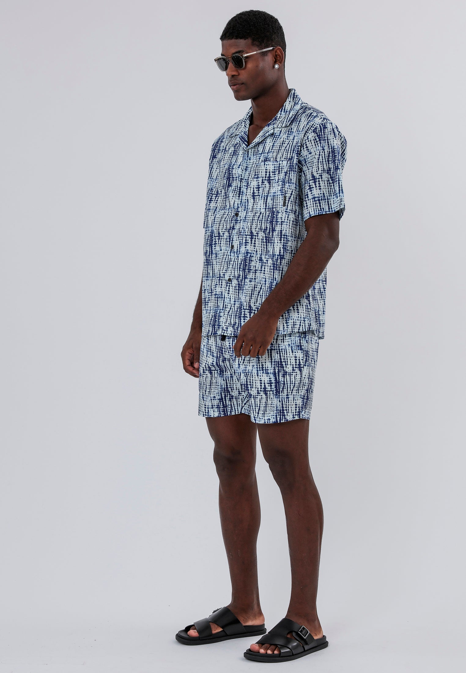 DRIP DYE SHIRT WHITE & BLUE