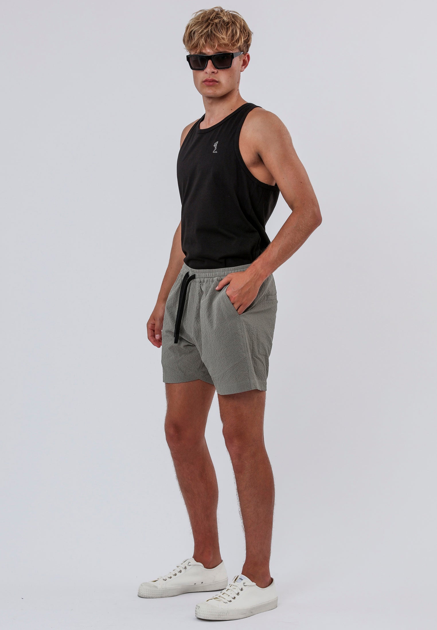 MYKONOS ELASTICATED CHINOS HOLIDAY SHORT MOSS GREEN