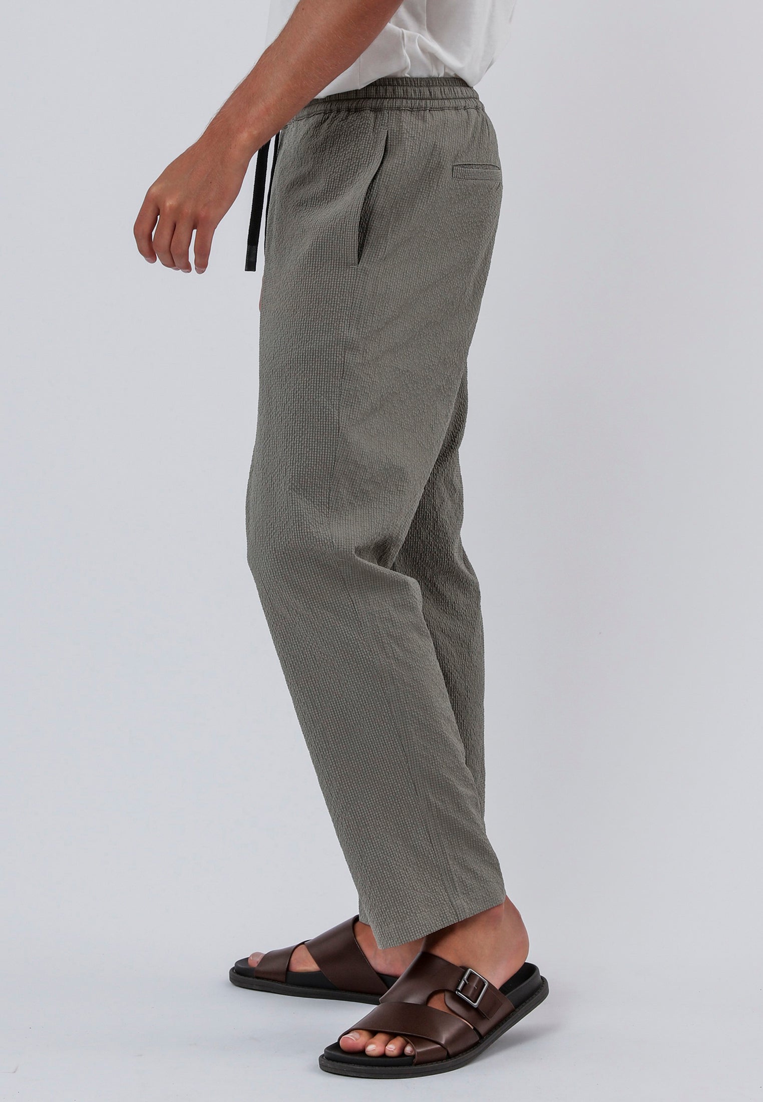 ELASTICATED CHINO MOSS GREEN