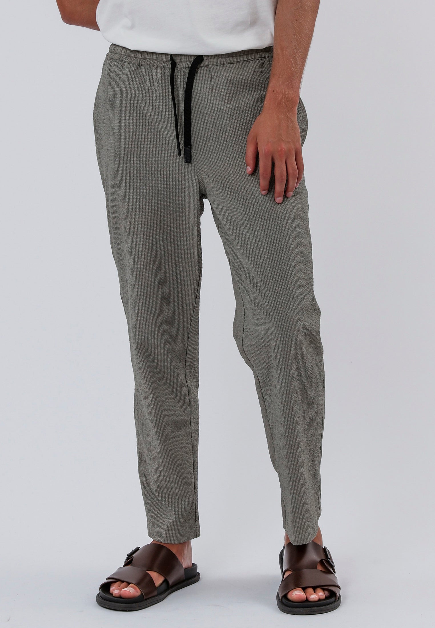ELASTICATED CHINO MOSS GREEN