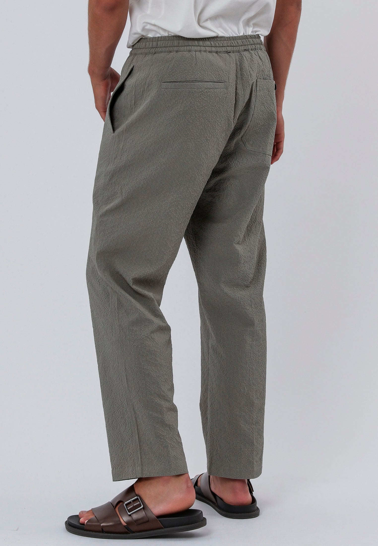 ELASTICATED CHINO MOSS GREEN