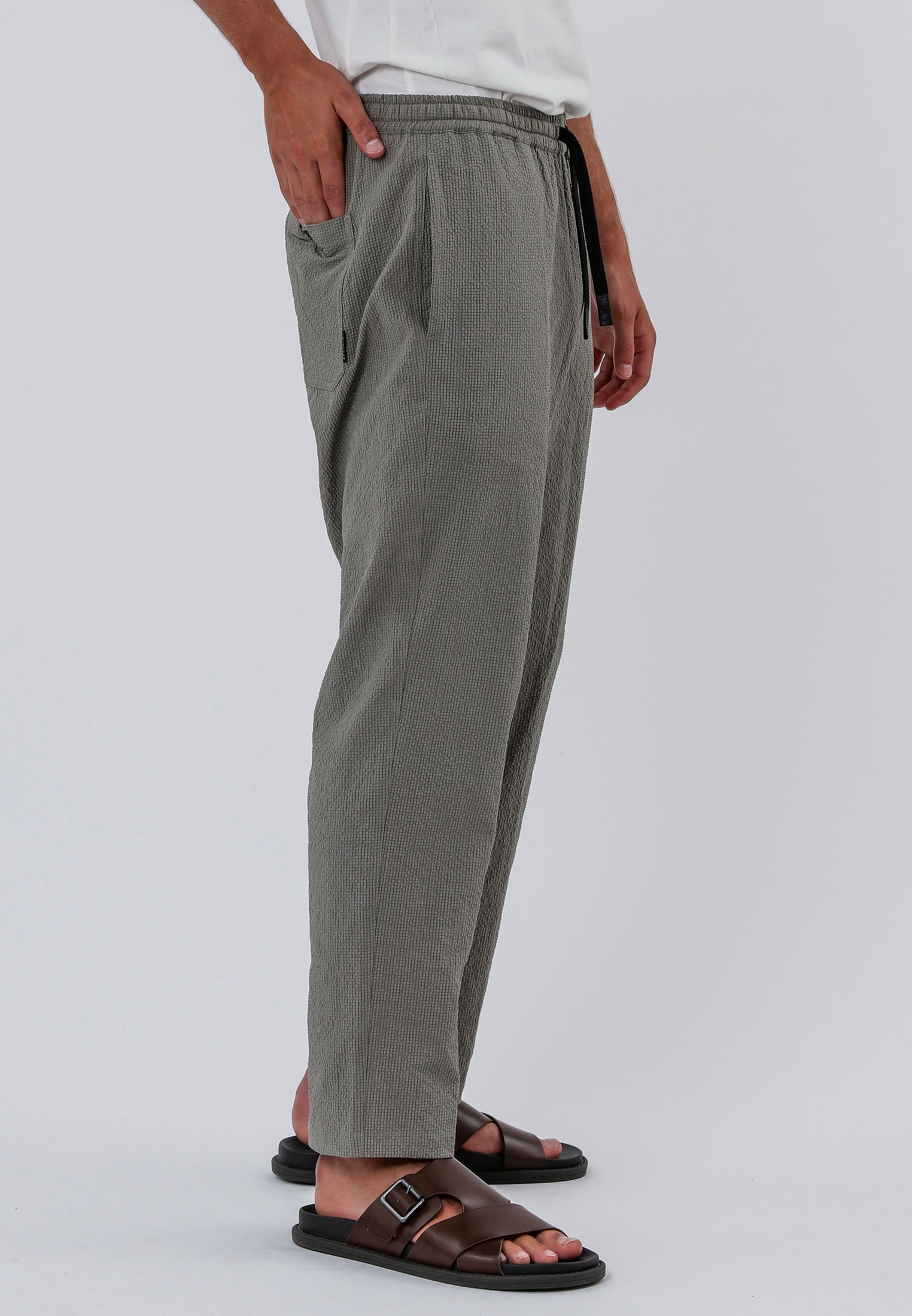 ELASTICATED CHINO MOSS GREEN