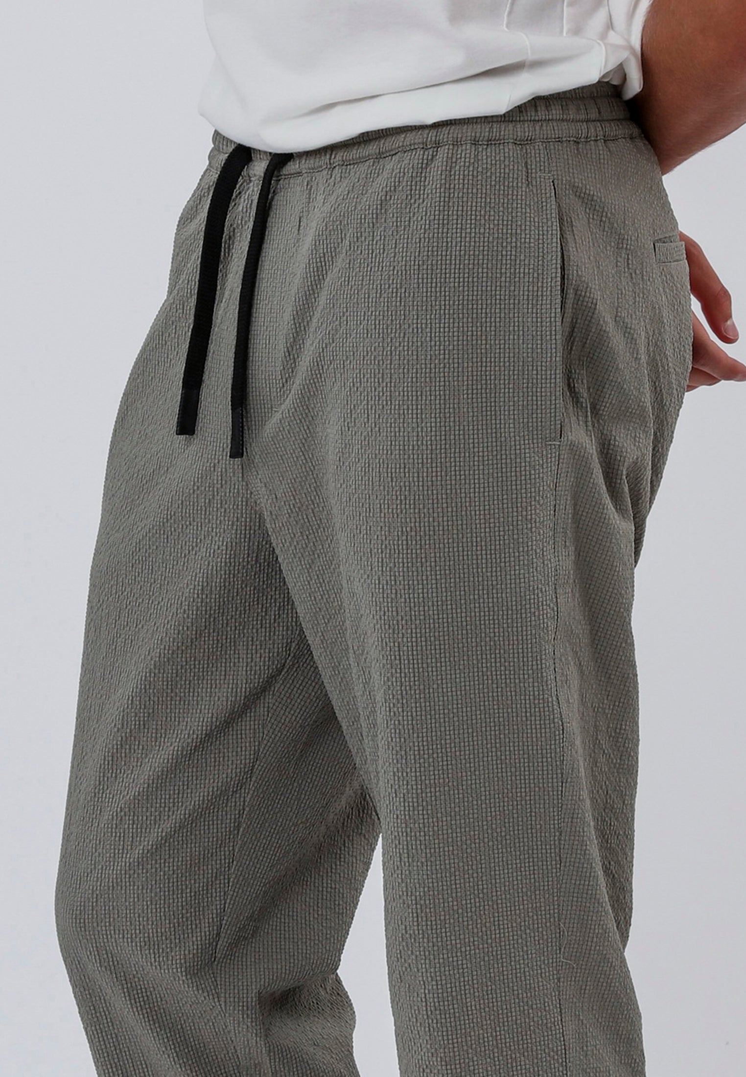 ELASTICATED CHINO MOSS GREEN