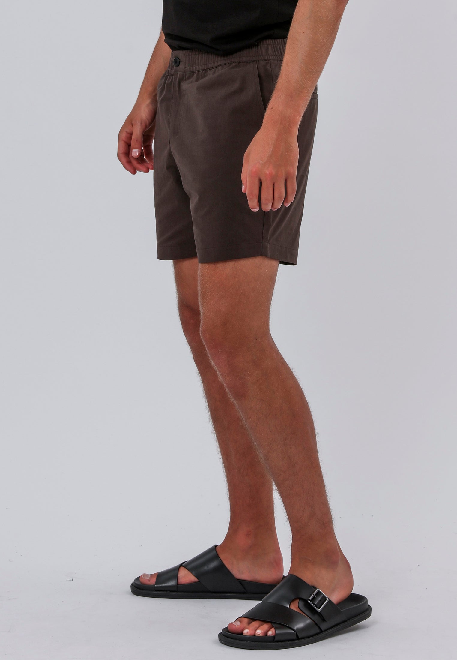 SAINT-TROPEZ ELASTICATED HOLIDAY SHORTS CHOCOLATE