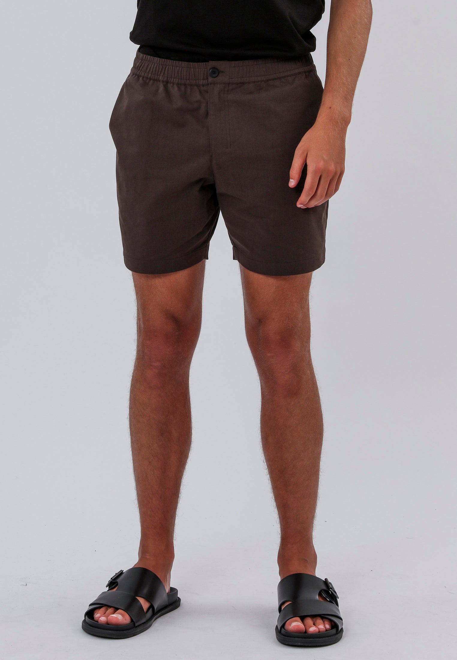 SAINT-TROPEZ ELASTICATED HOLIDAY SHORTS CHOCOLATE