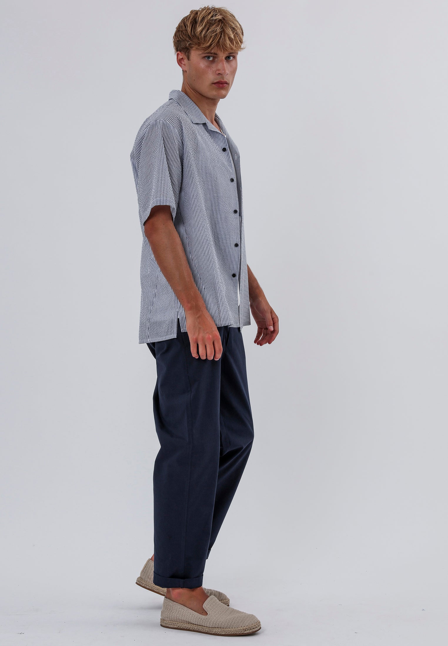 ILLUSION SHIRT OFF WHITE & BLUE