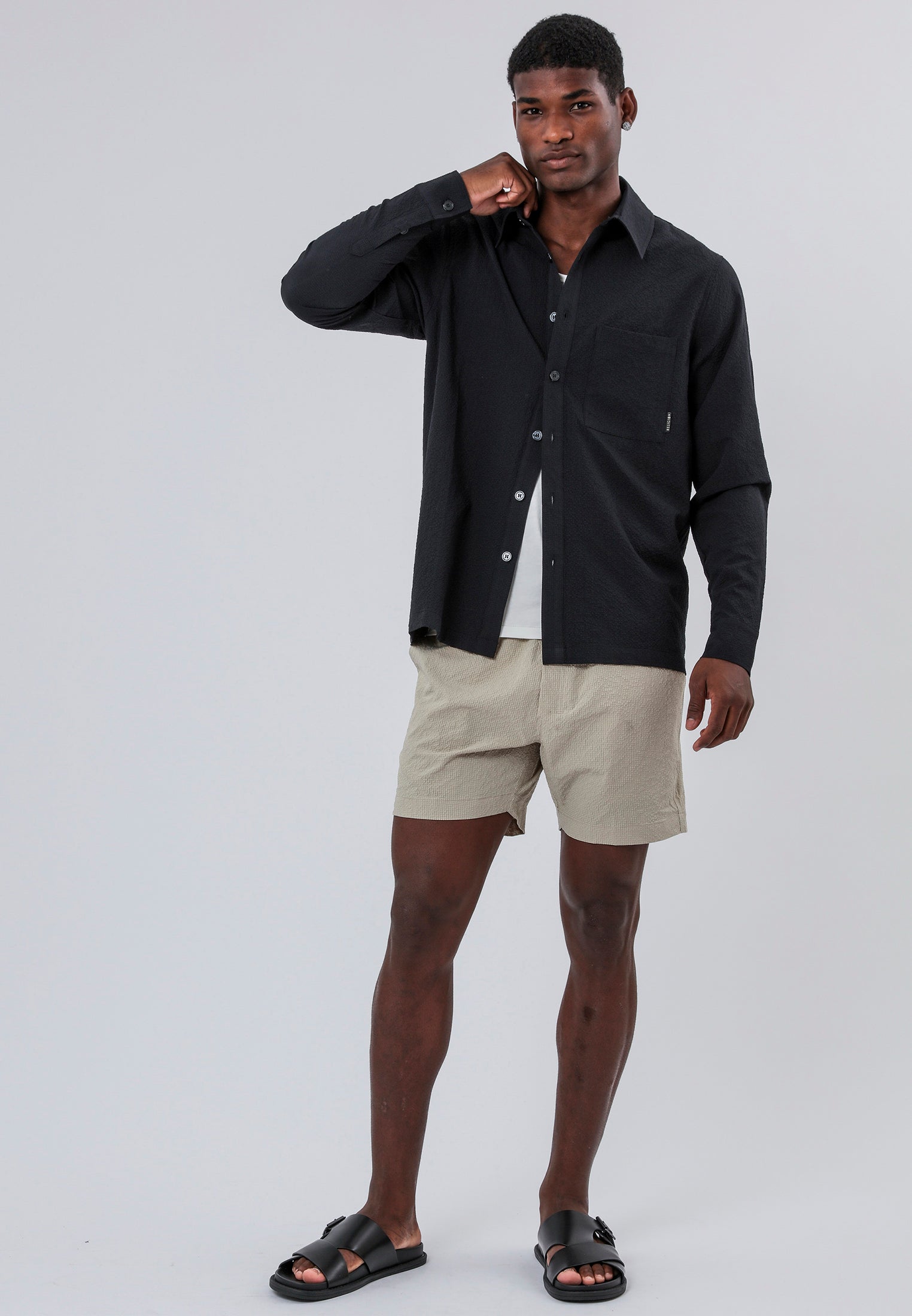 MONACO LONG SLEEVE HOLIDAY SHIRT MIDNIGHT