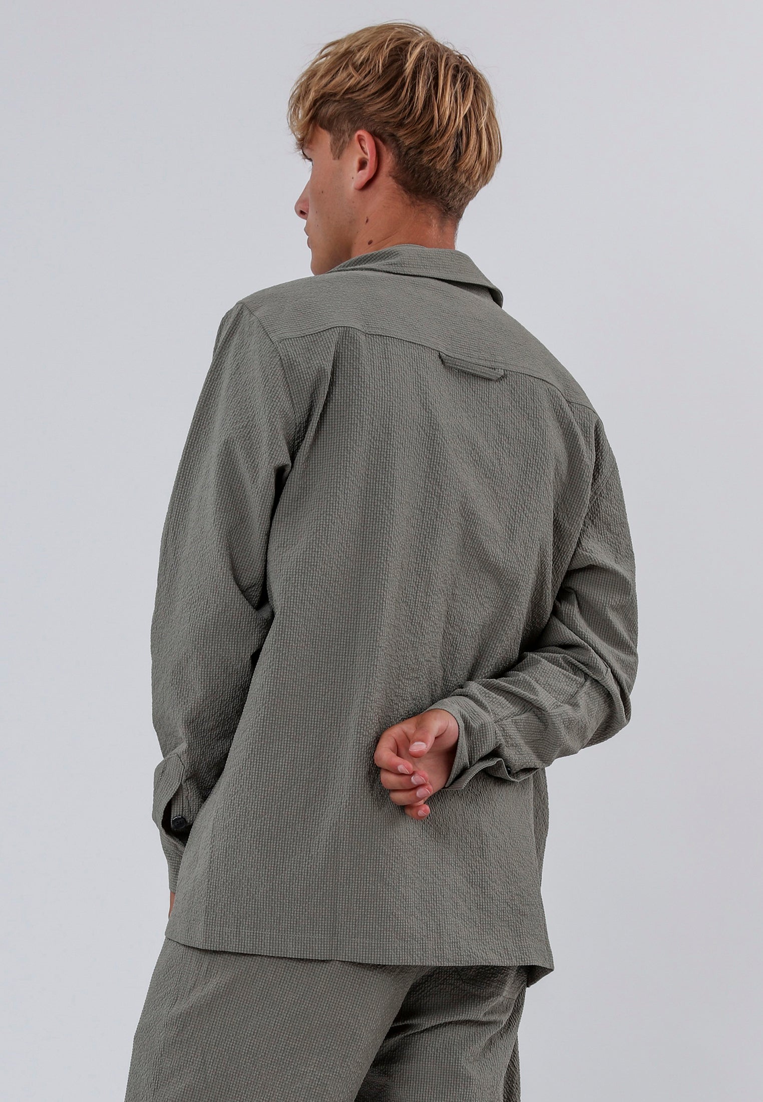 MYKONOS LONG SLEEVE HOLIDAY SHIRT MOSS GREEN