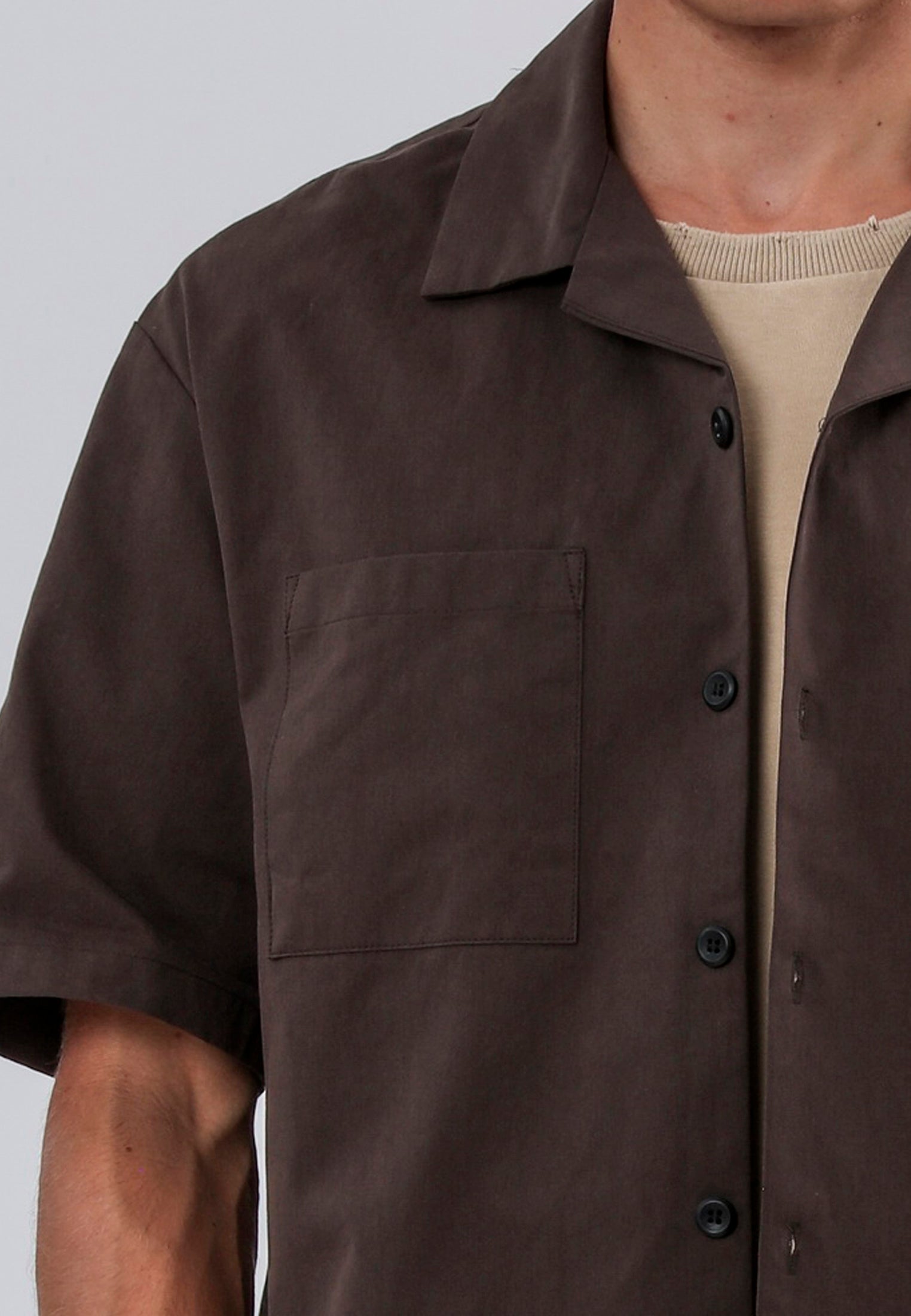 SAINT-TROPEZ LIGHTWEIGHT HOLIDAY SHIRT CHOCOLATE