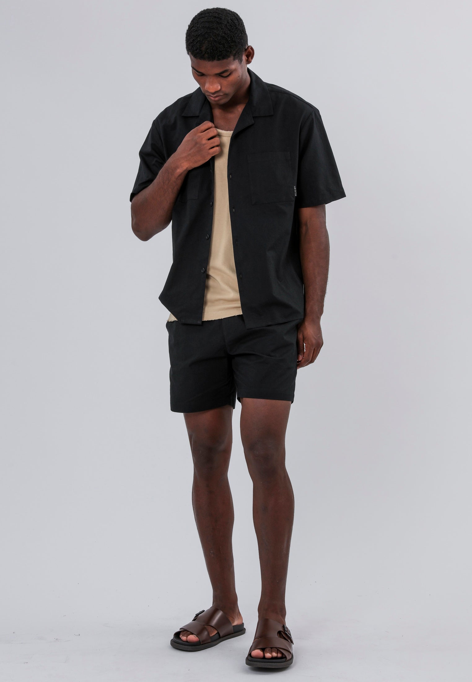 MARBELLA LIGHTWEIGHT HOLIDAY SHIRT JET BLACK