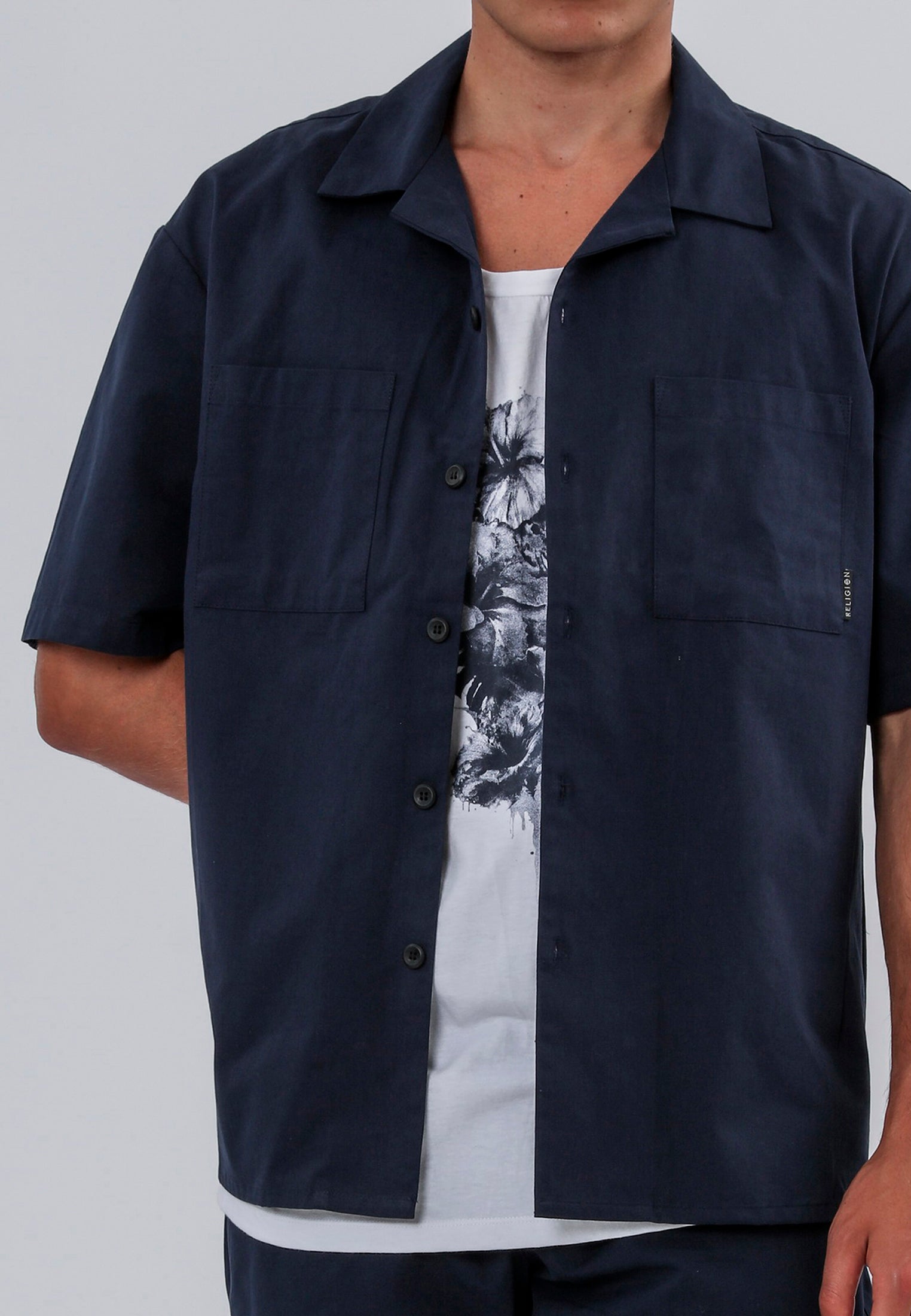 SAINT-TROPEZ LIGHTWEIGHT HOLIDAY SHIRT MIDNIGHT