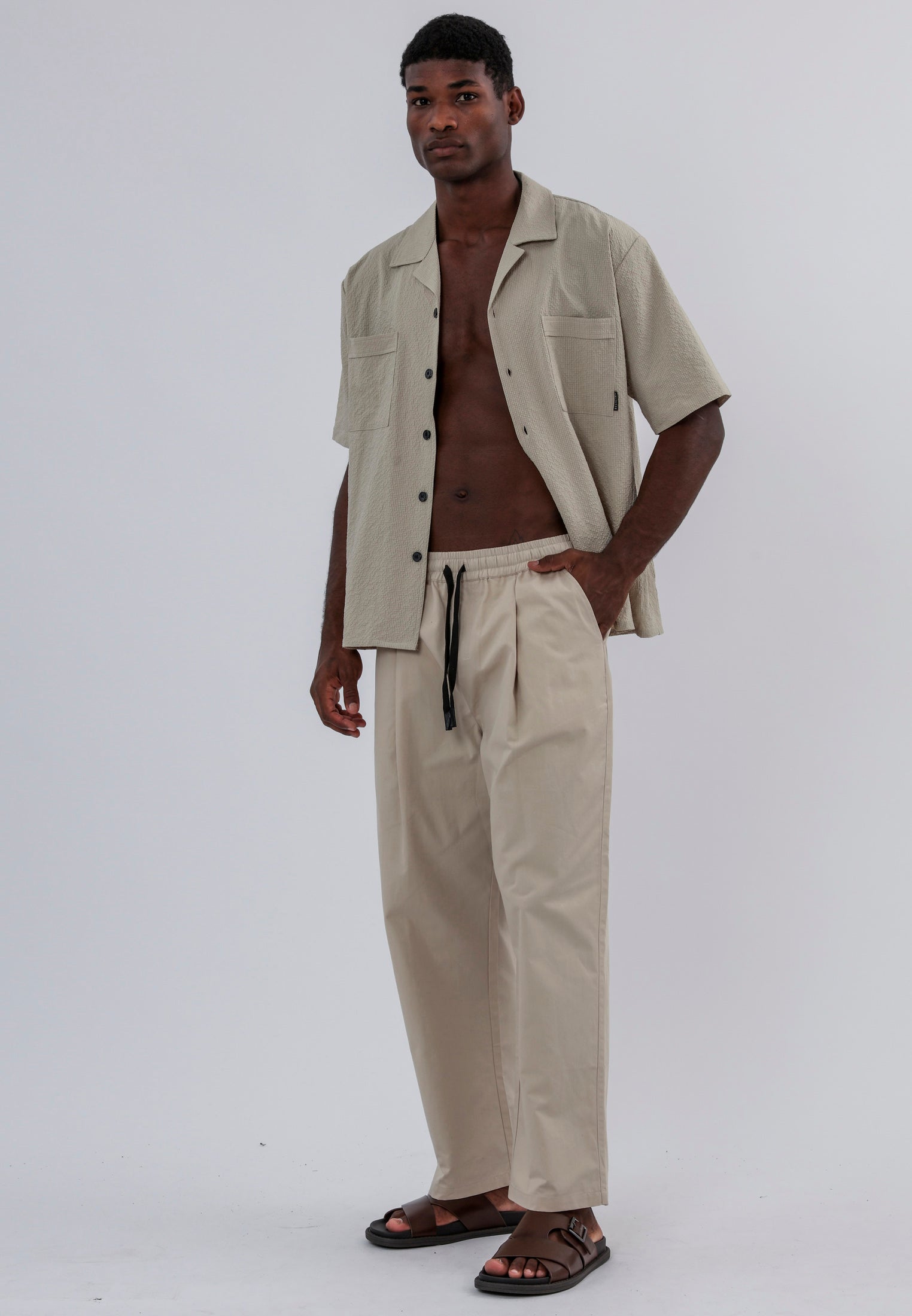 MARBELLA PLEATED HOLIDAY TROUSERS DUNE