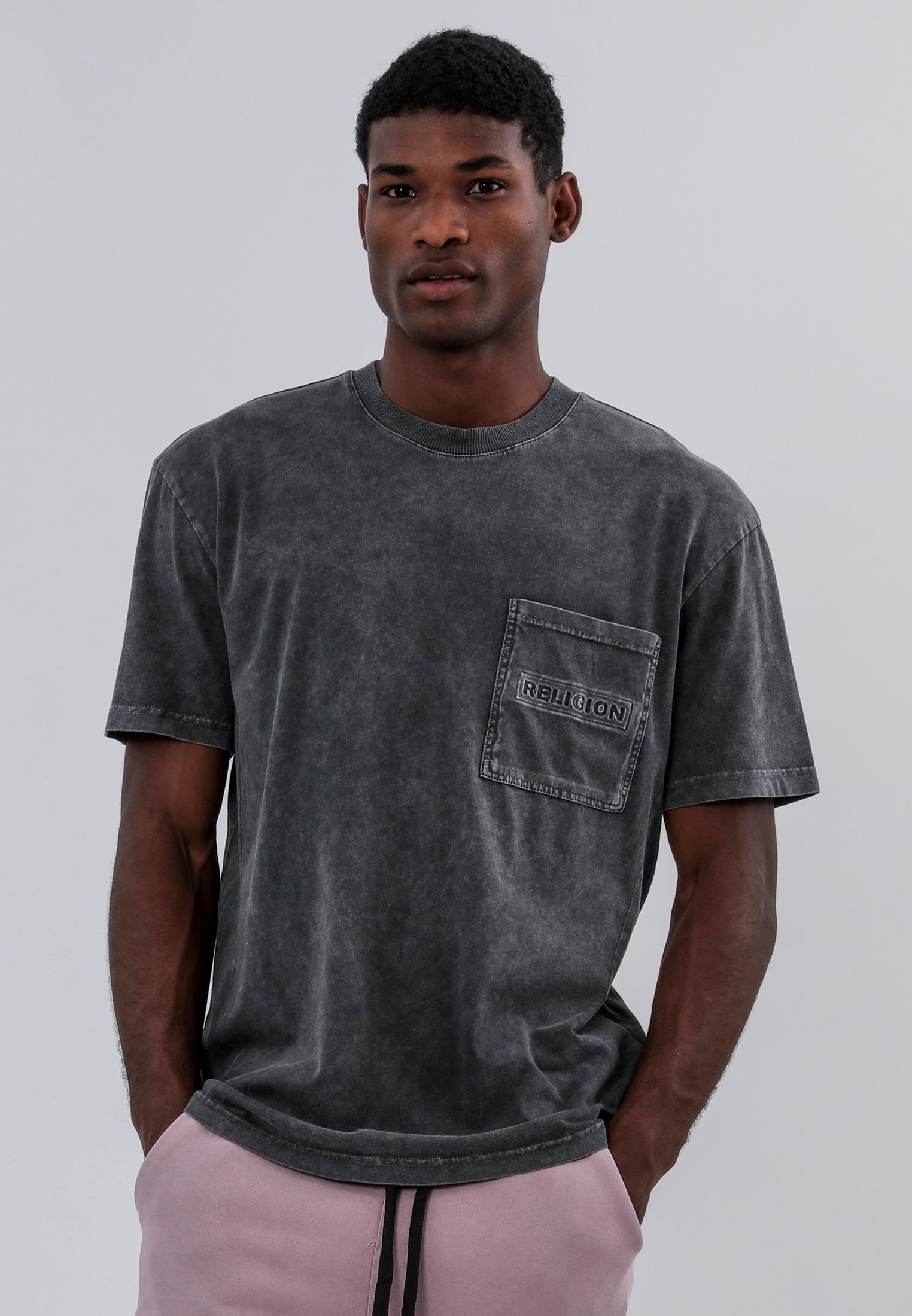 ACID LOGO T-SHIRT WASHED CHARCOAL