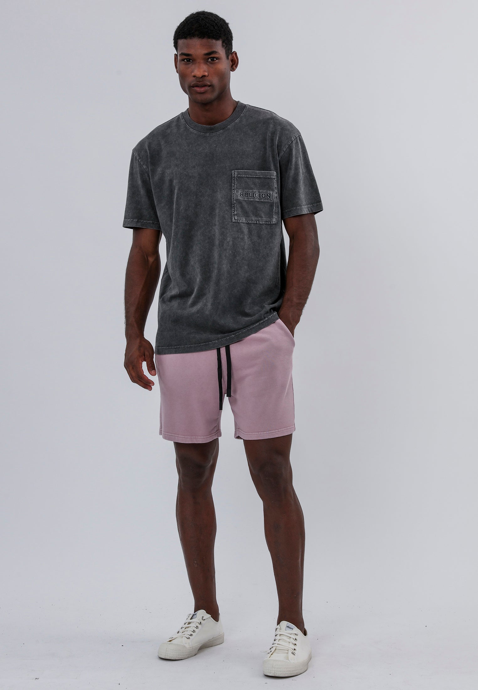 ACID LOGO T-SHIRT WASHED CHARCOAL