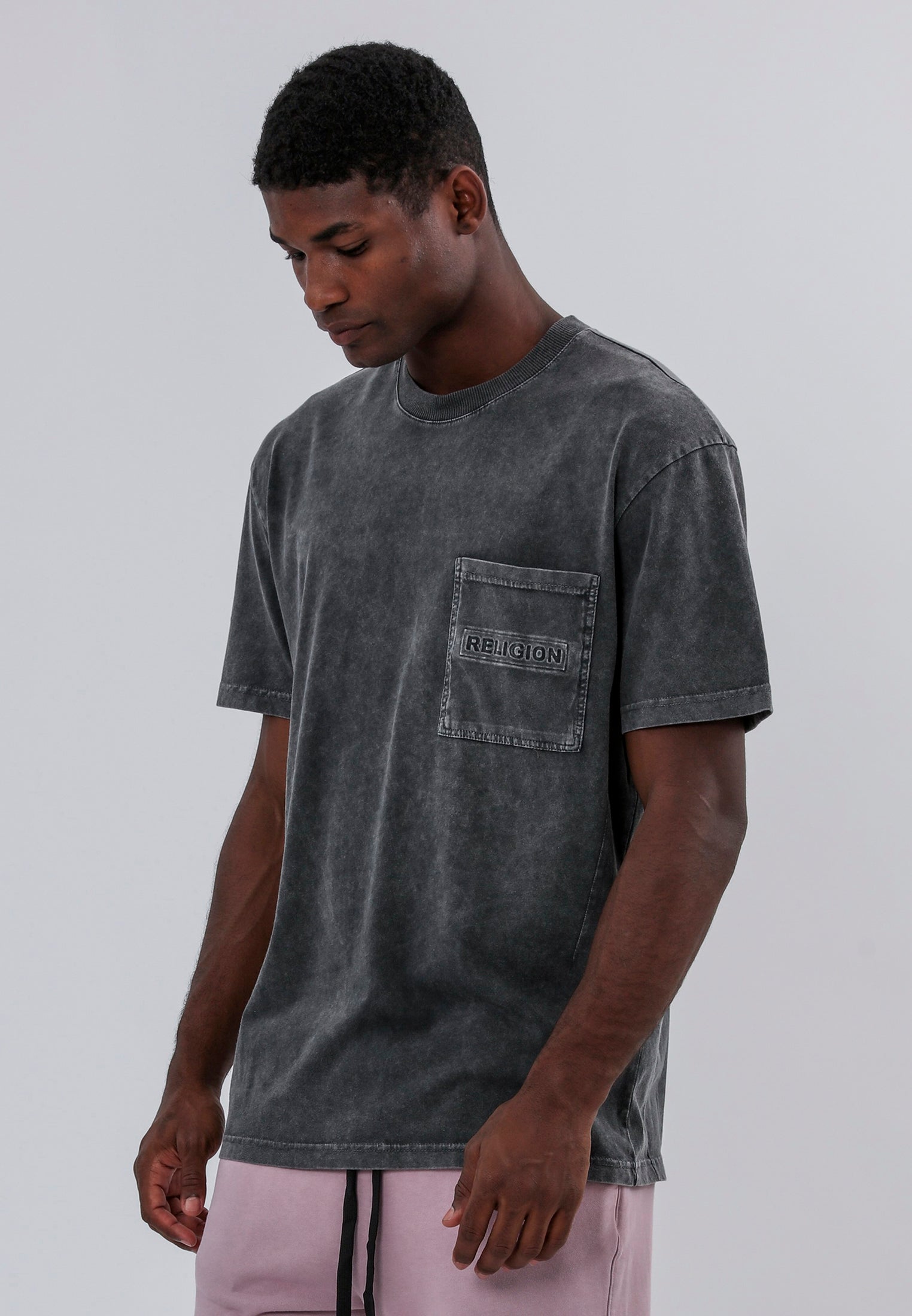 ACID LOGO T-SHIRT WASHED CHARCOAL