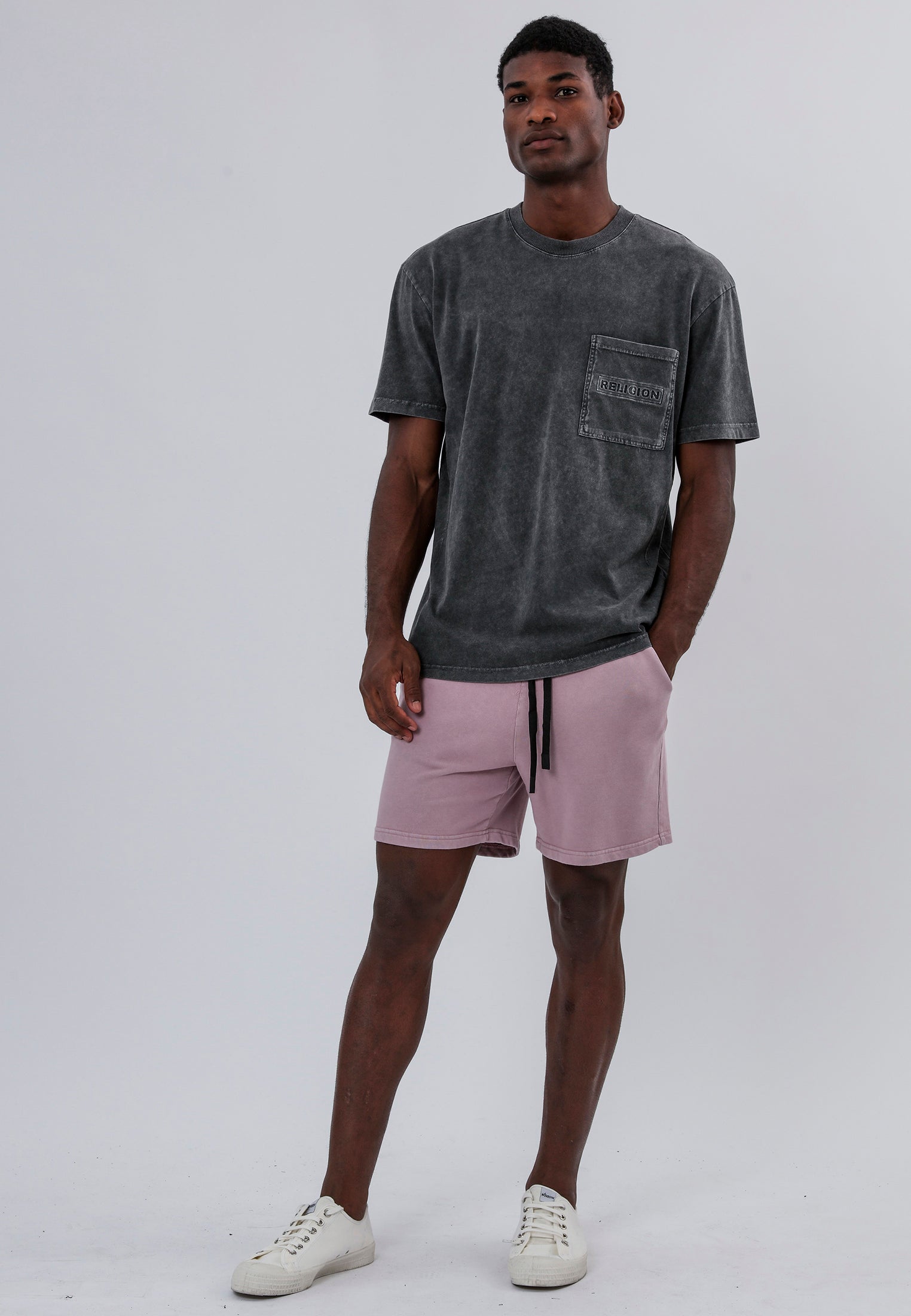 ACID LOGO T-SHIRT WASHED CHARCOAL