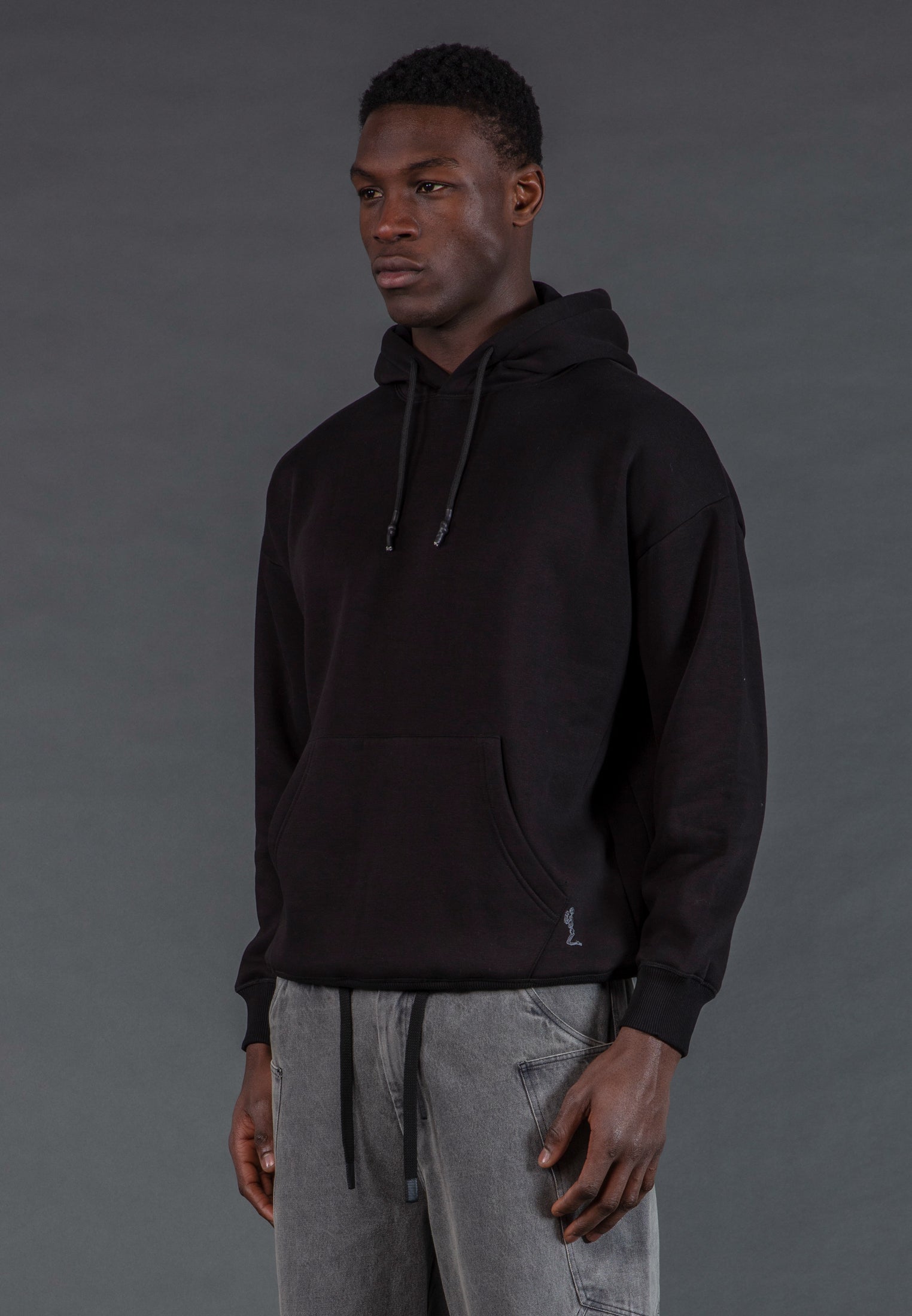 ANARCHY APPLIQUE HOODIE BLACK & OFF WHITE