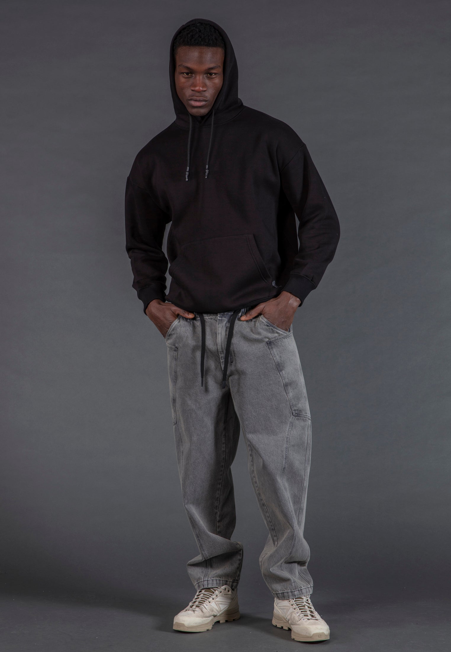 ANARCHY APPLIQUE HOODIE BLACK & OFF WHITE