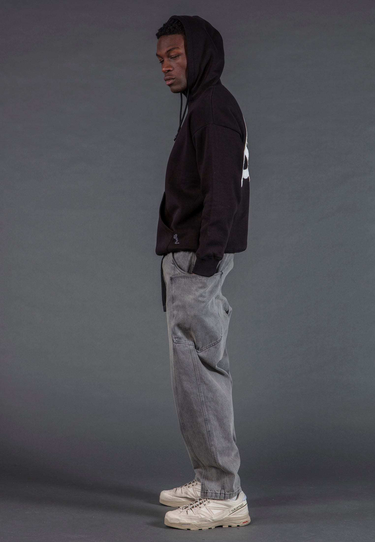 ANARCHY APPLIQUE HOODIE BLACK & OFF WHITE
