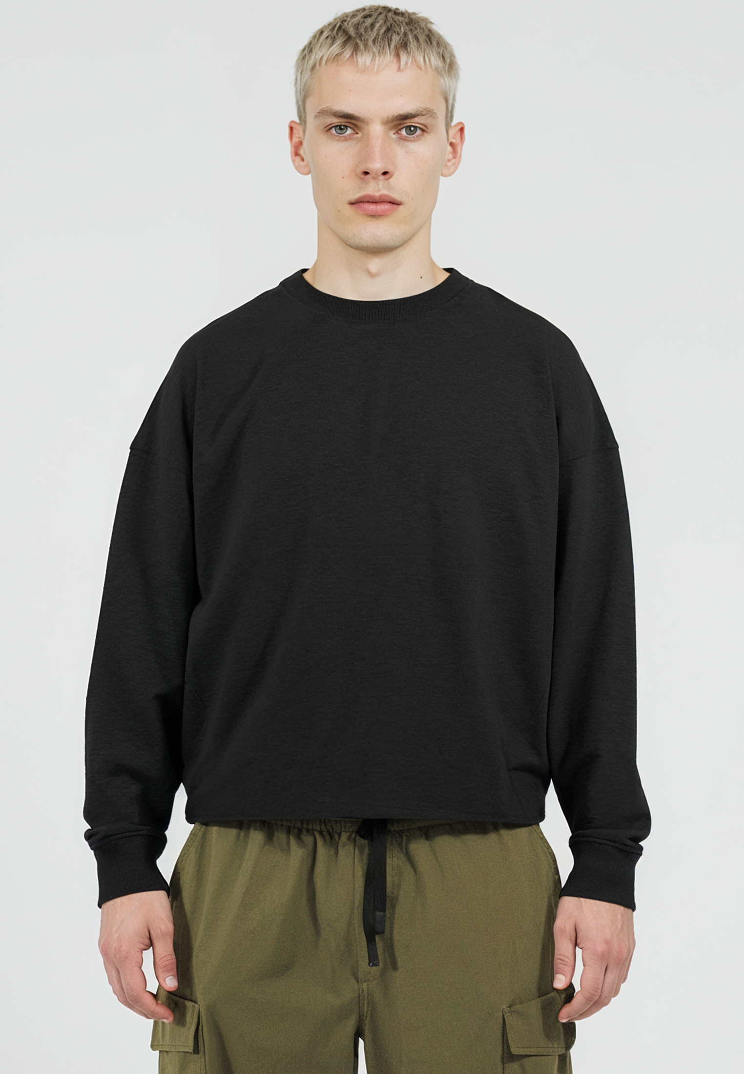 CROP BOX SWEAT BLACK