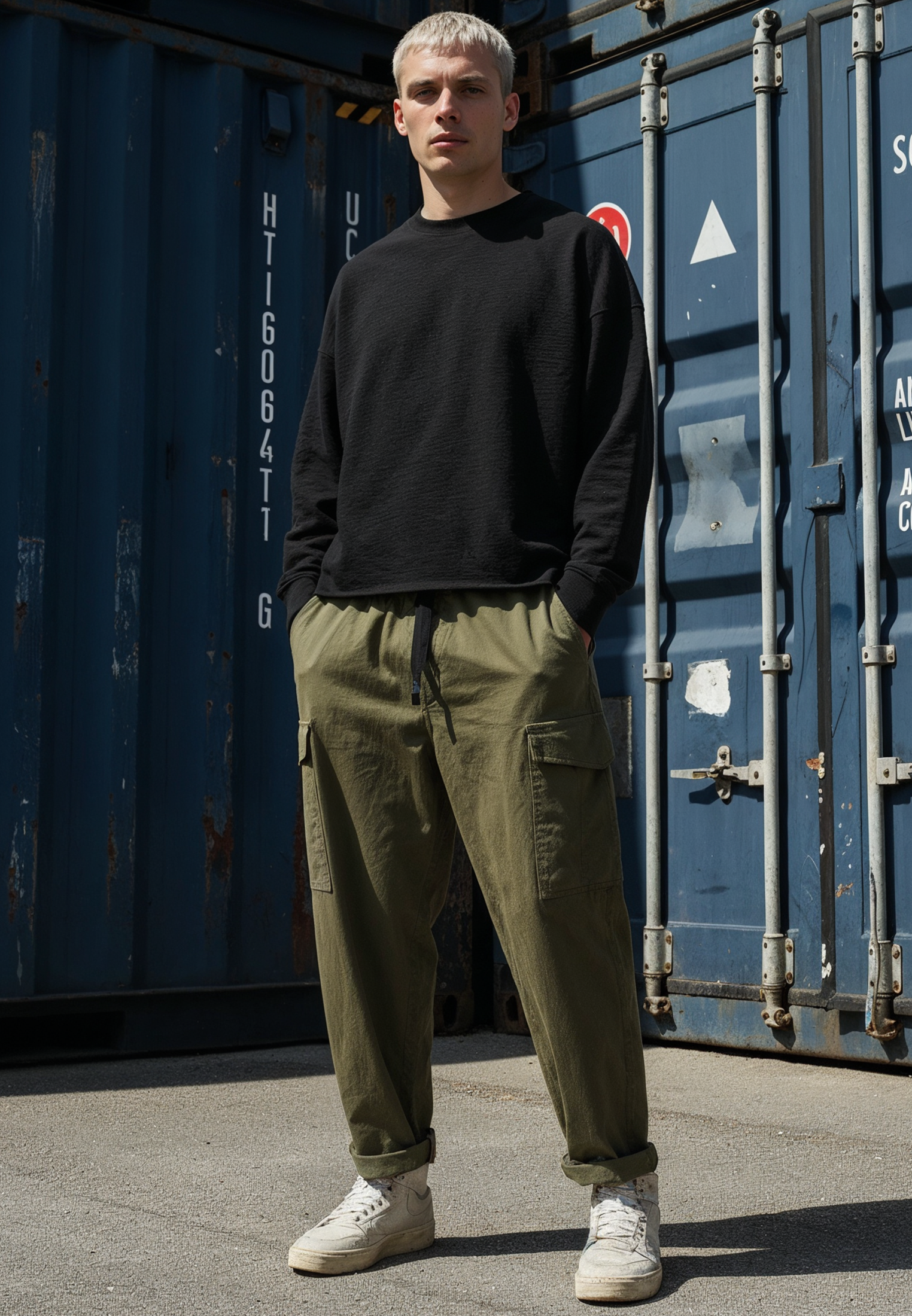 CROP BOX SWEAT BLACK