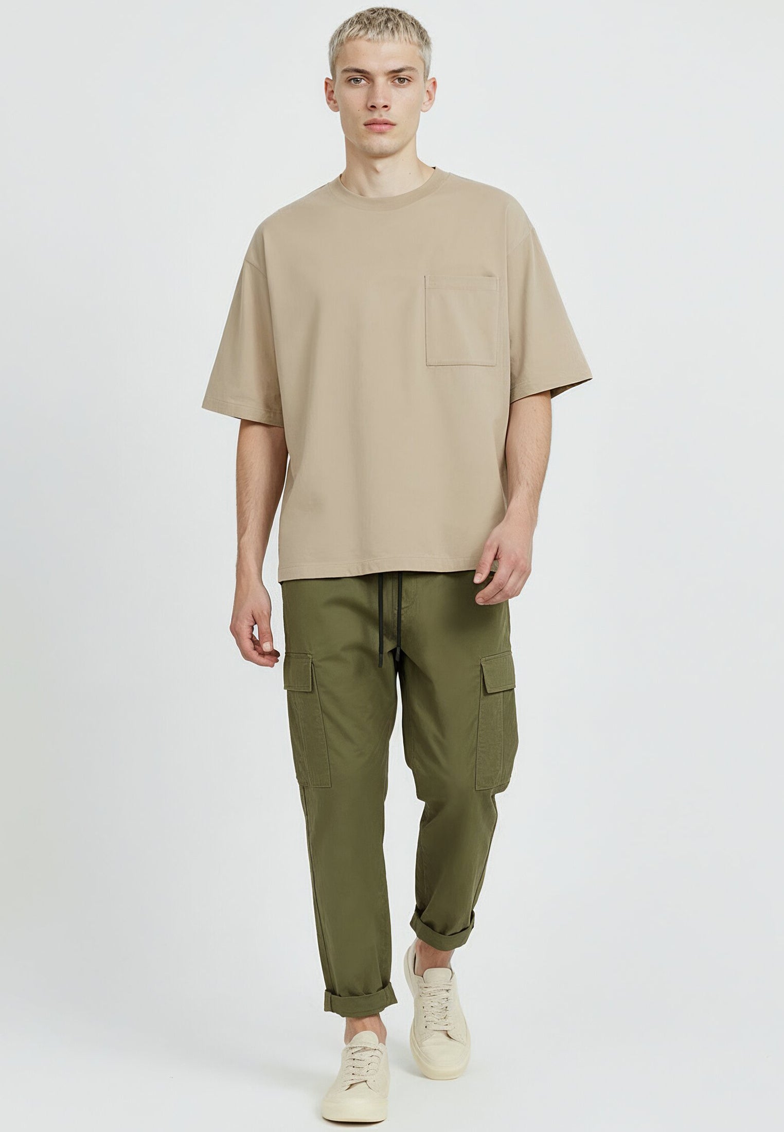 CROP BOX T-SHIRT KHAKI